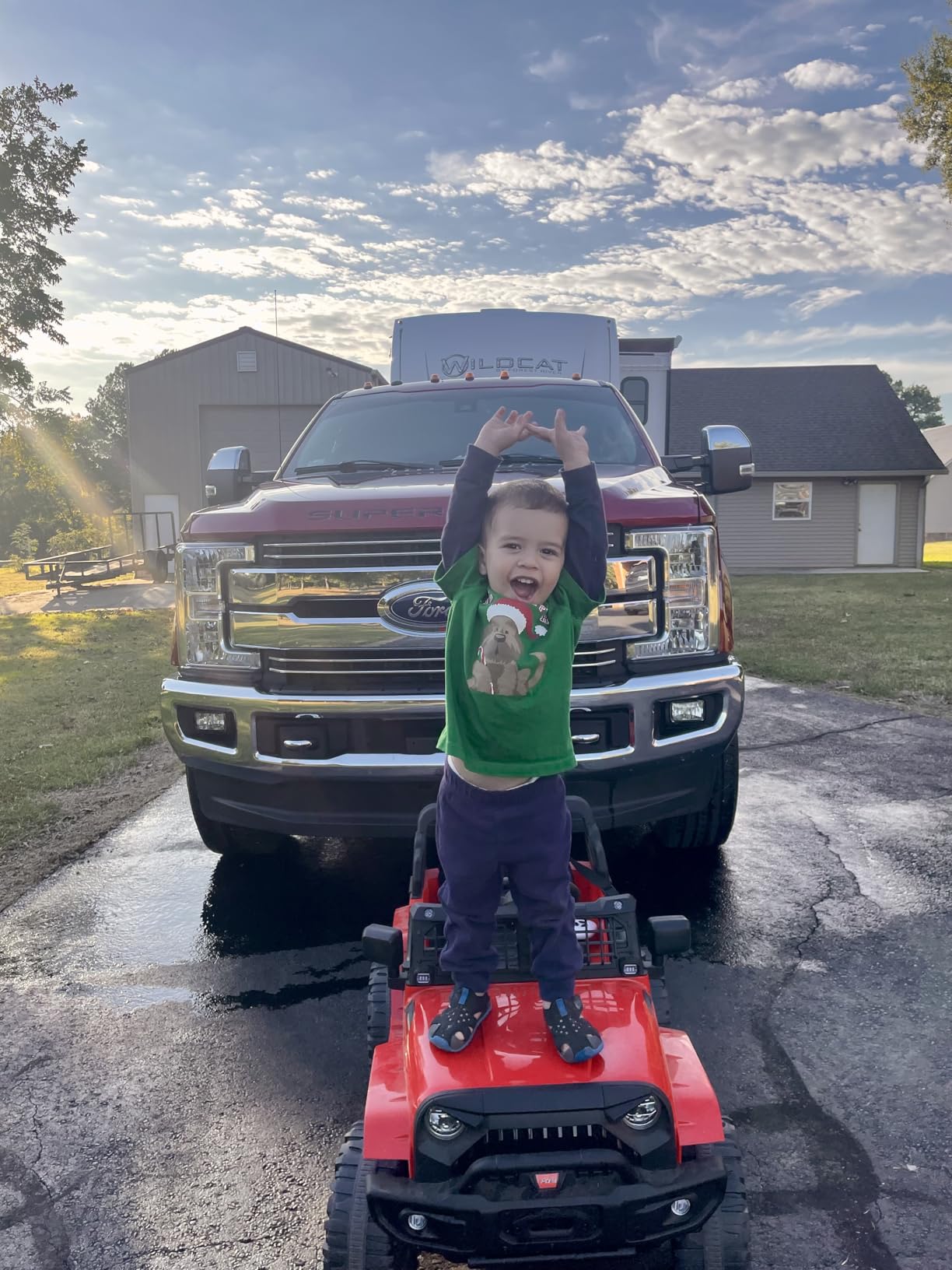 Hetoy 12V Ride on Toys with Parent Remote Control Toddler Electric Vehicle with Spring Suspension, LED Lights, Bluetooth, Music Player, 3 Speeds Ride on Car Truck for Kids Age 3-8 (Red) customer photo 1