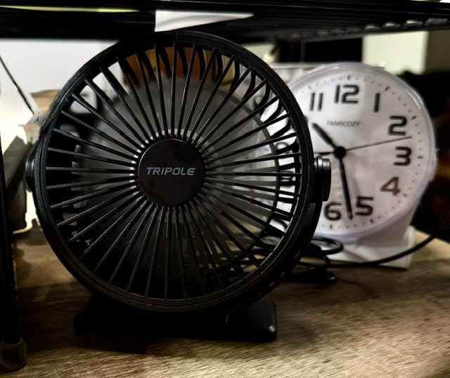 TriPole USB Desk Fan Small Portable, 360° Rotation Quiet Mini Personal Fan customer photo 2