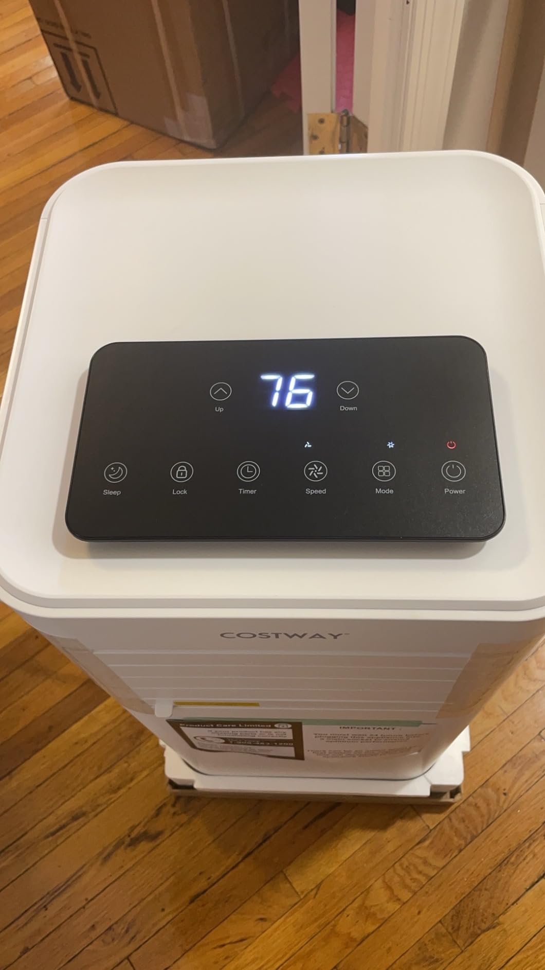 COSTWAY Portable Air Conditioner, 8000 BTU AC Unit Spaces up to 230sq.ft, with Remote Control, 24H Timer & Window Venting Kit, Sleep Mode, Suitable for Bedroom, Living Room, Office (Black, 8000BTU) customer photo 1