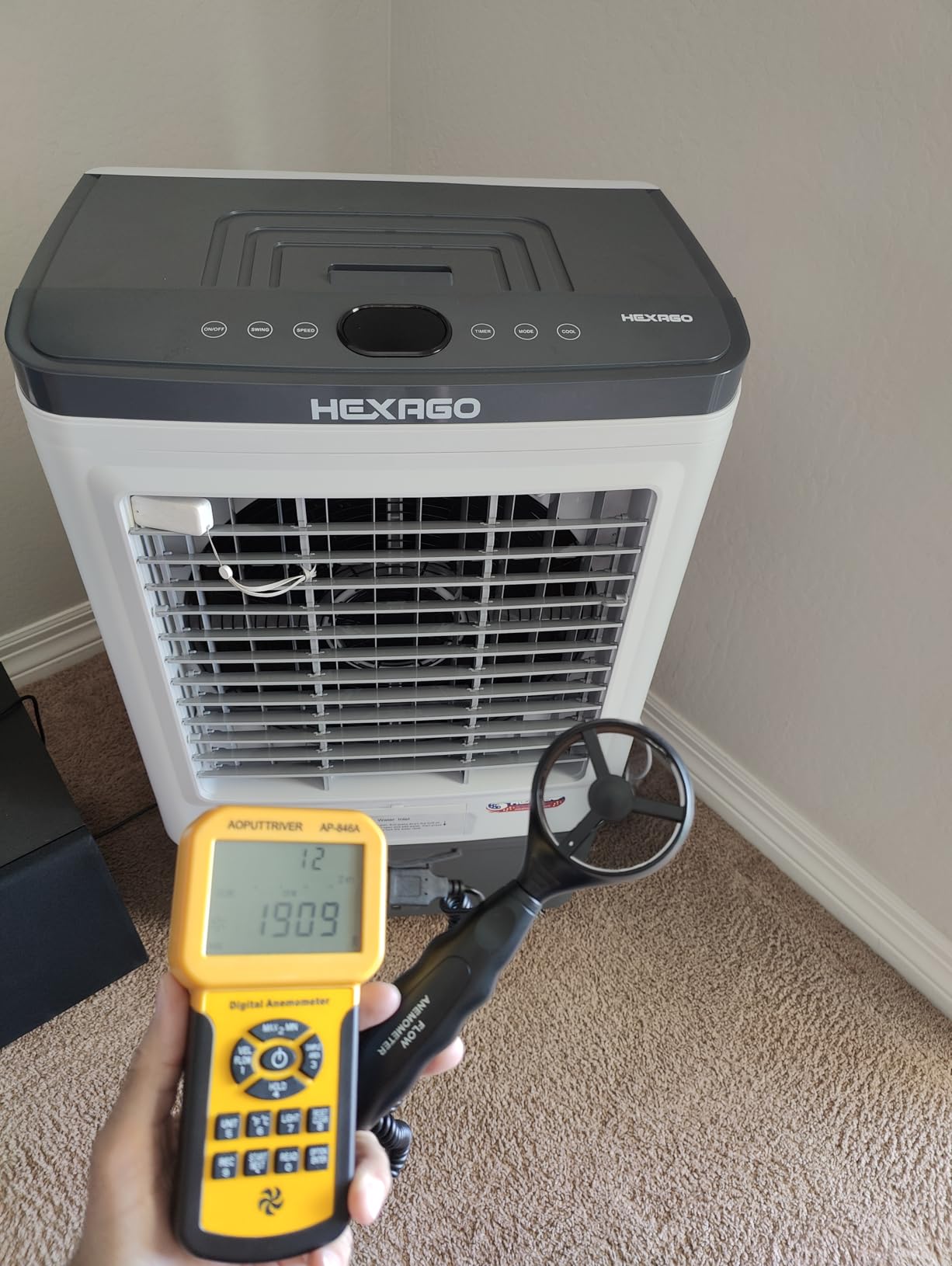 Hexago 7500 CFM Evaporative Air Cooler, Swamp Cooler With 13.2 Gal Tank, Remote, 24H Timer, Oscillation, 3 Speeds, Portable swamp cooler for Garage, Patio, Commercial Use, ETL Safety Listed, 950 Sq.Ft customer photo 2