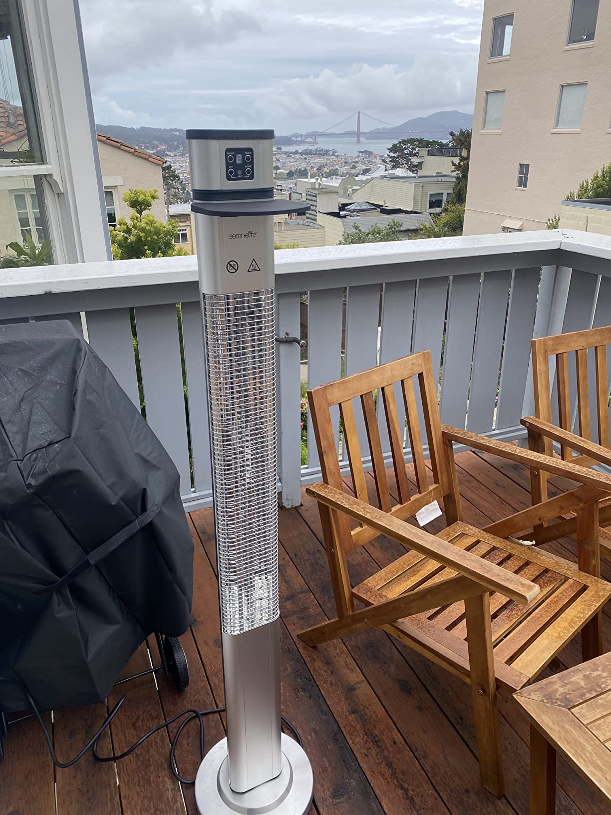 SereneLife Outdoor Electric Patio Heater - 1500W High-Efficiency Infrared Heating, Remote Control Standing Heater with Aluminum Reflector, Waterproof Design, IP65 Approved, Quiet Operation customer photo 1