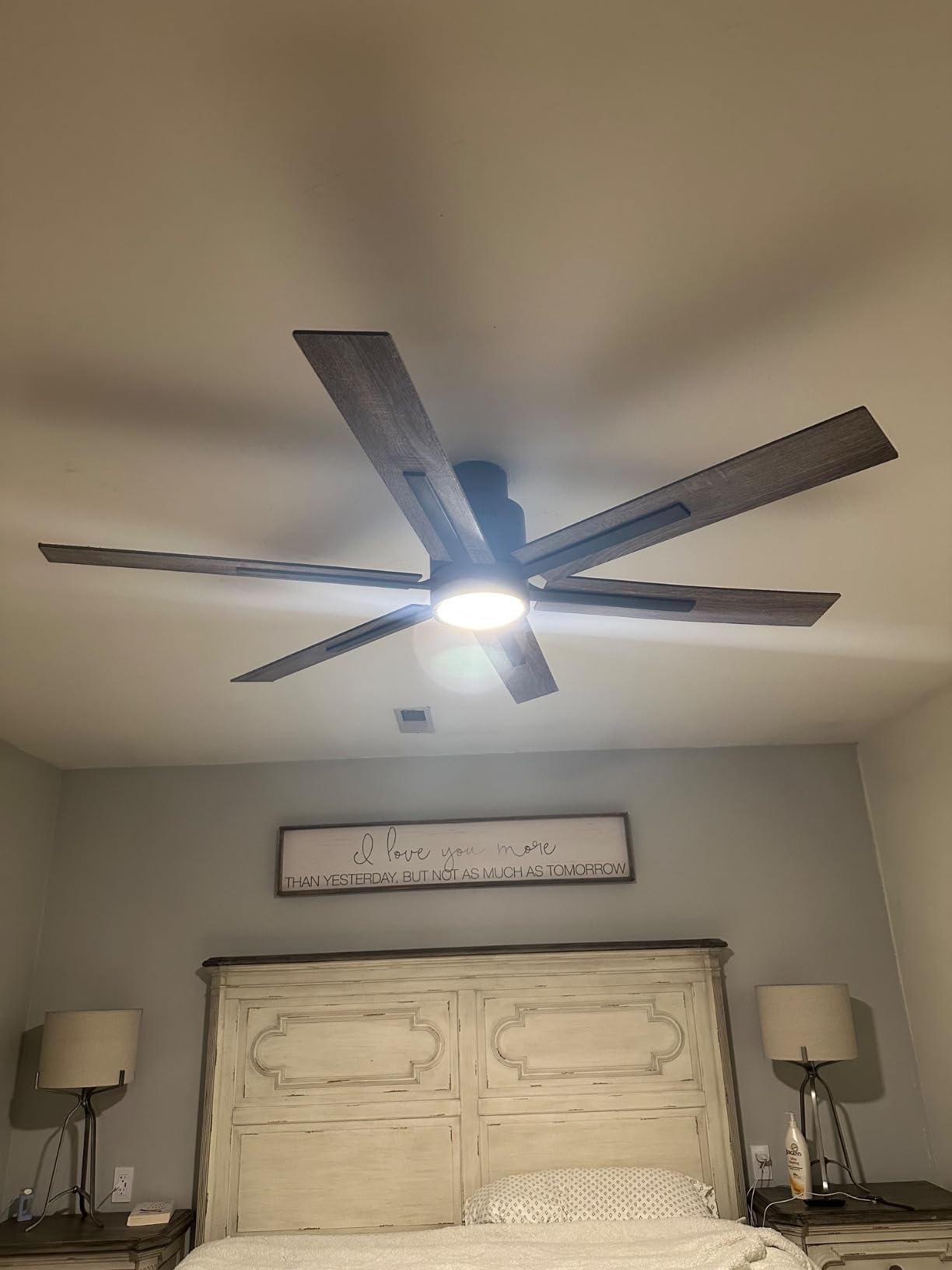 hykolity 72 Inch Modern Flush Mount Large Black Ceiling Fan with Light customer photo 1