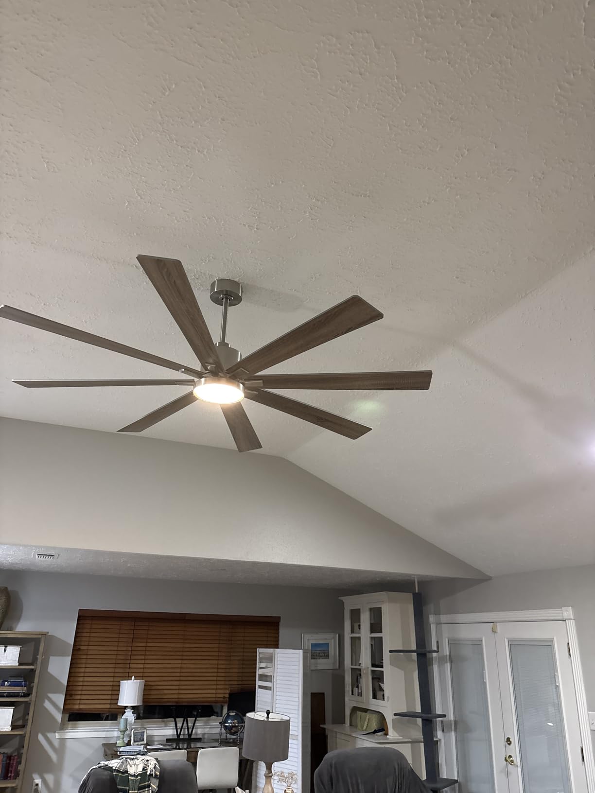 hykolity 72 Inch Modern Flush Mount Large Black Ceiling Fan with Light customer photo 2