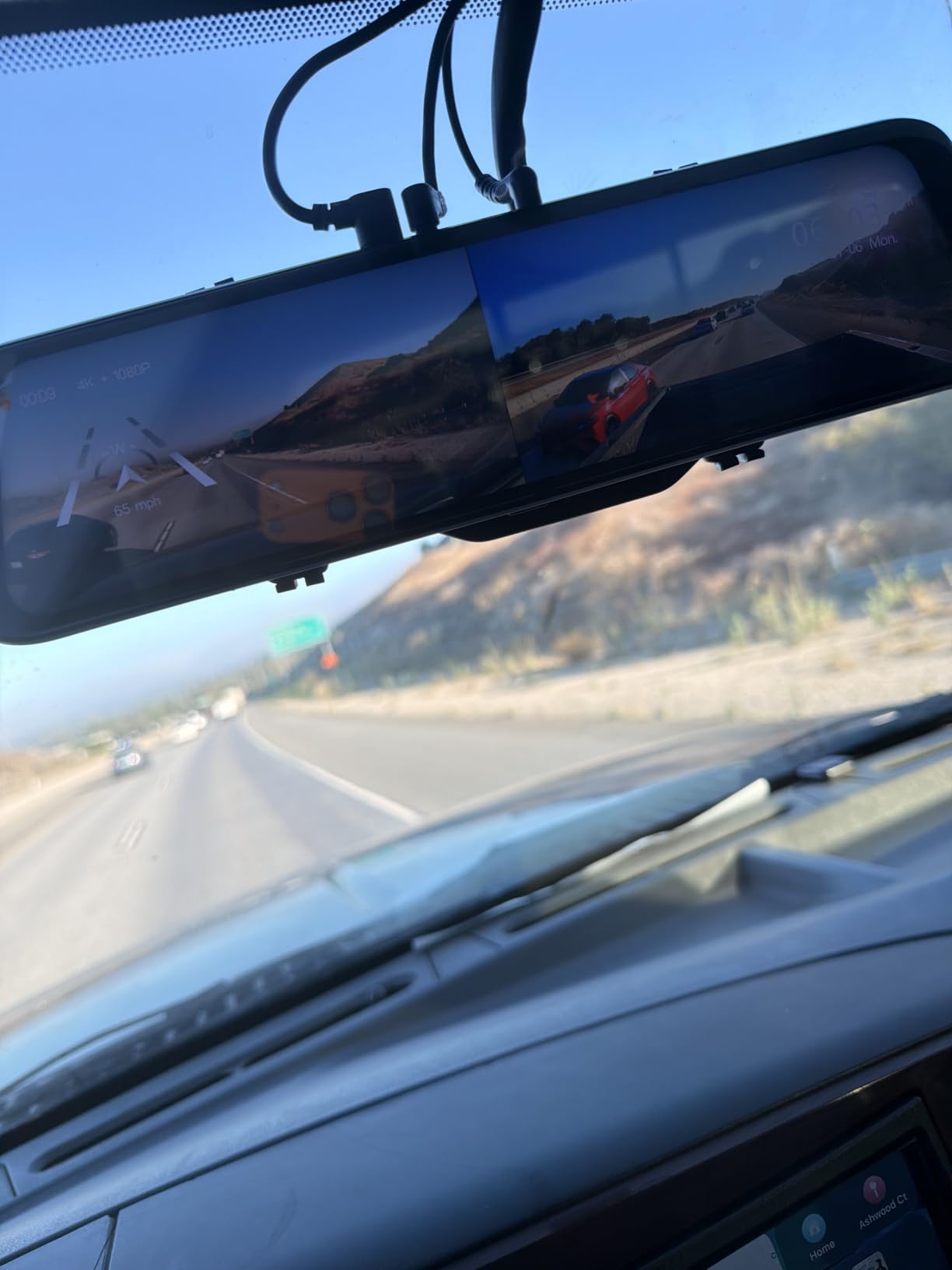WOLFBOX G850 PRO 4K Mirror Dash Cam with ADAS and BSD,64GB Card,5.8GHz WiFi customer photo 1