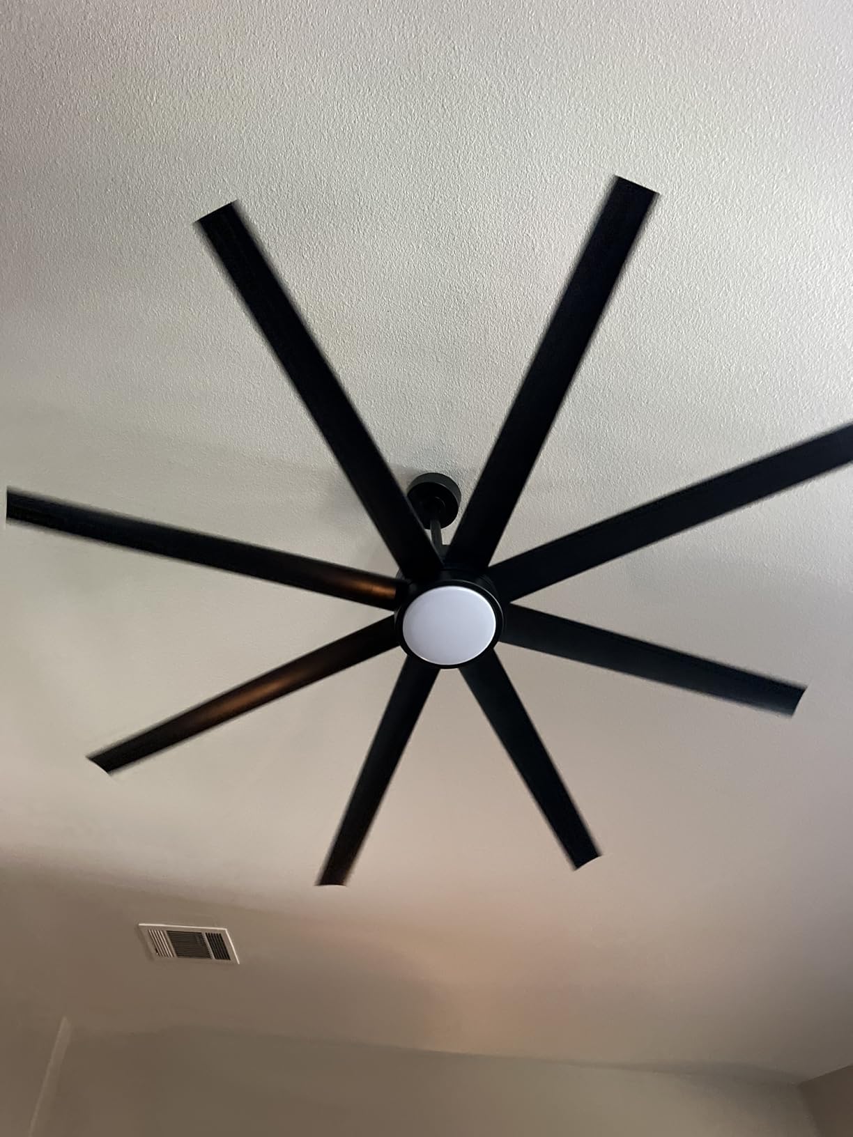 Modern Ceiling Fans with Lights, 72 Inch Ceiling Fan with Light and Remote, Bedroom Living Room Library Cafe Outdoor/Industrial,24W 6CCT Dimmable, 8 Blades 6 Speed Reversible Quiet DC Motor, Black customer photo 1