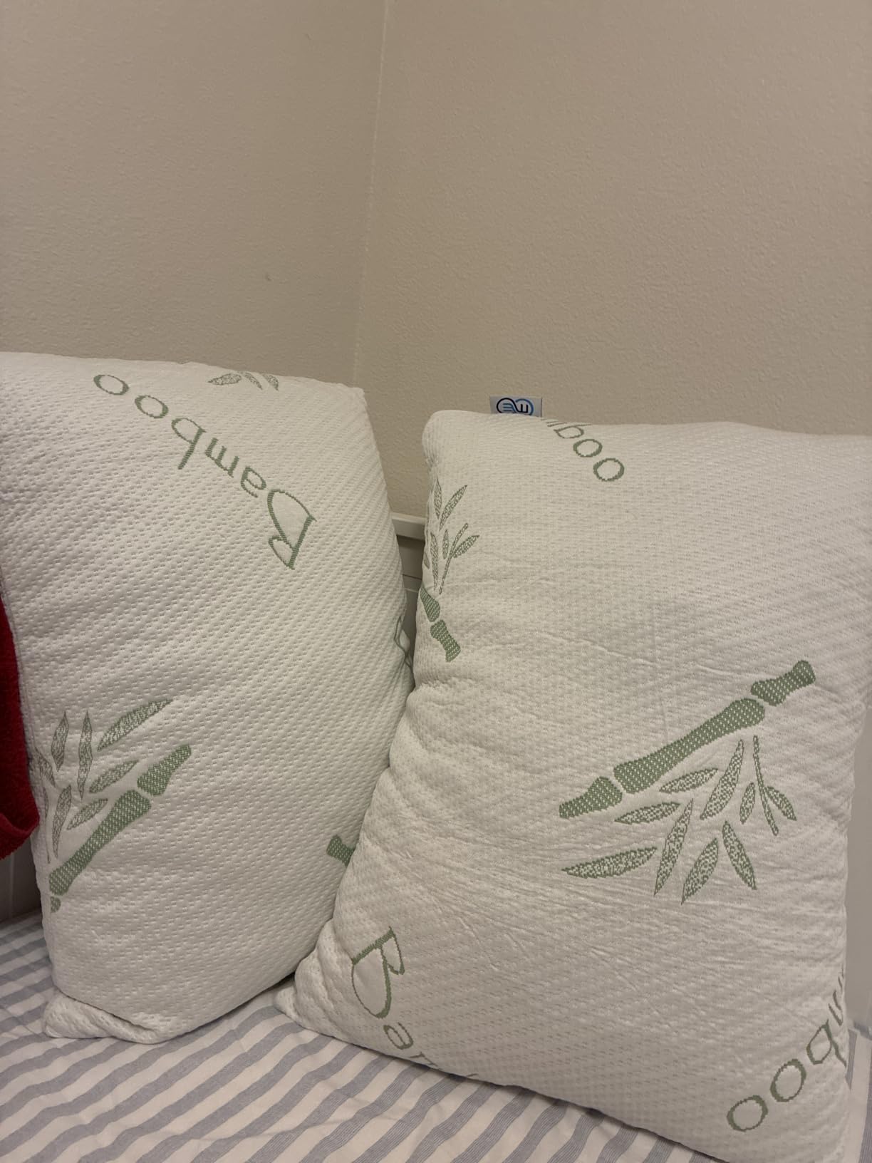 OMEO 2 Pack Standard Size Rayon Derived from Bamboo Pillow for Sleeping Shredded Memory Foam Bed Pillows for Side, Back and Stomach Sleepers, Soft, Cooling, Adjustable and Washable Cover 20