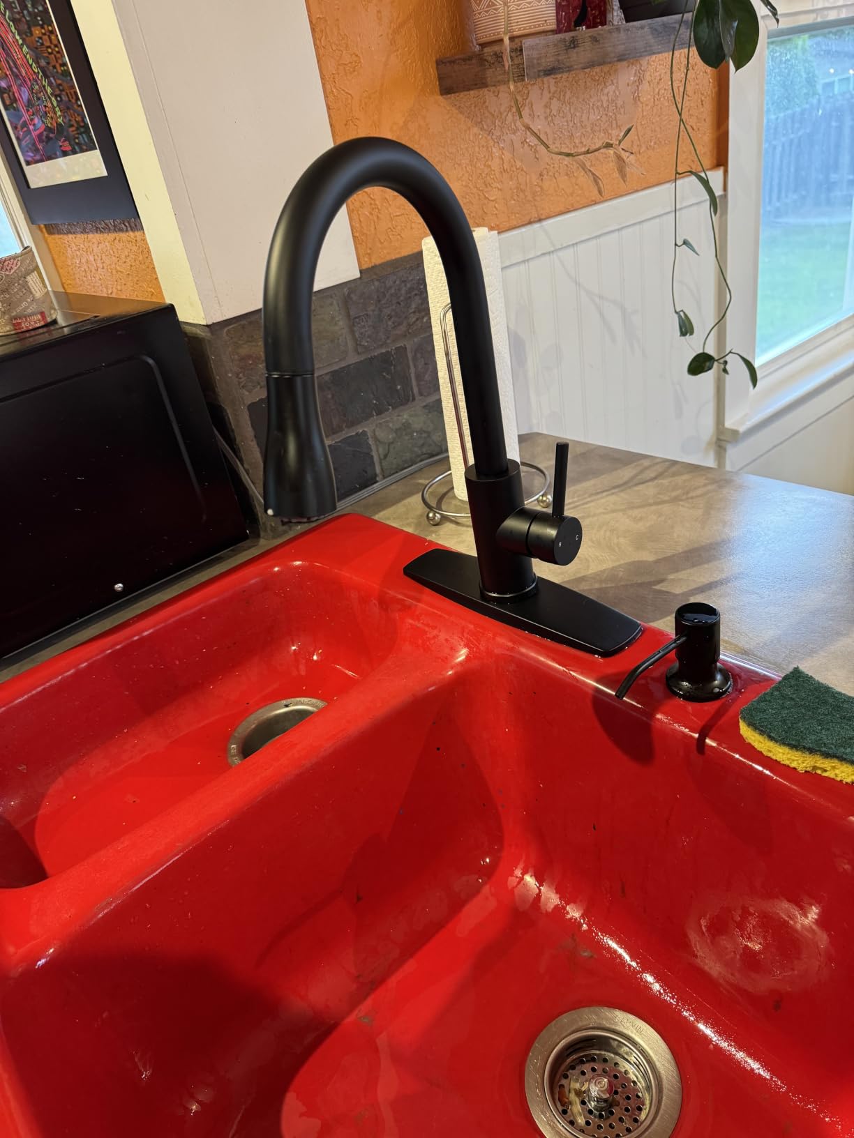 FORIOUS Black Touchless Kitchen Faucet with Soap Dispenser, Hands-Free customer photo 1