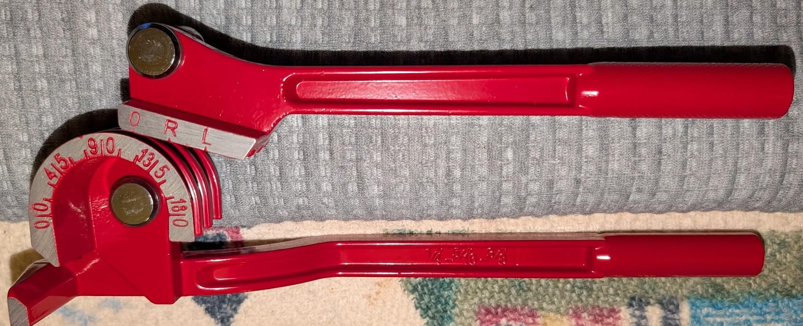 3 In 1 Tubing Bender, 0-180 Degrees Tube Bender Manual Pipe Bender Tool for 1/4 5/16 3/8 Inch Copper Aluminum Brass and Thin Steel Pipes(Red) customer photo 2