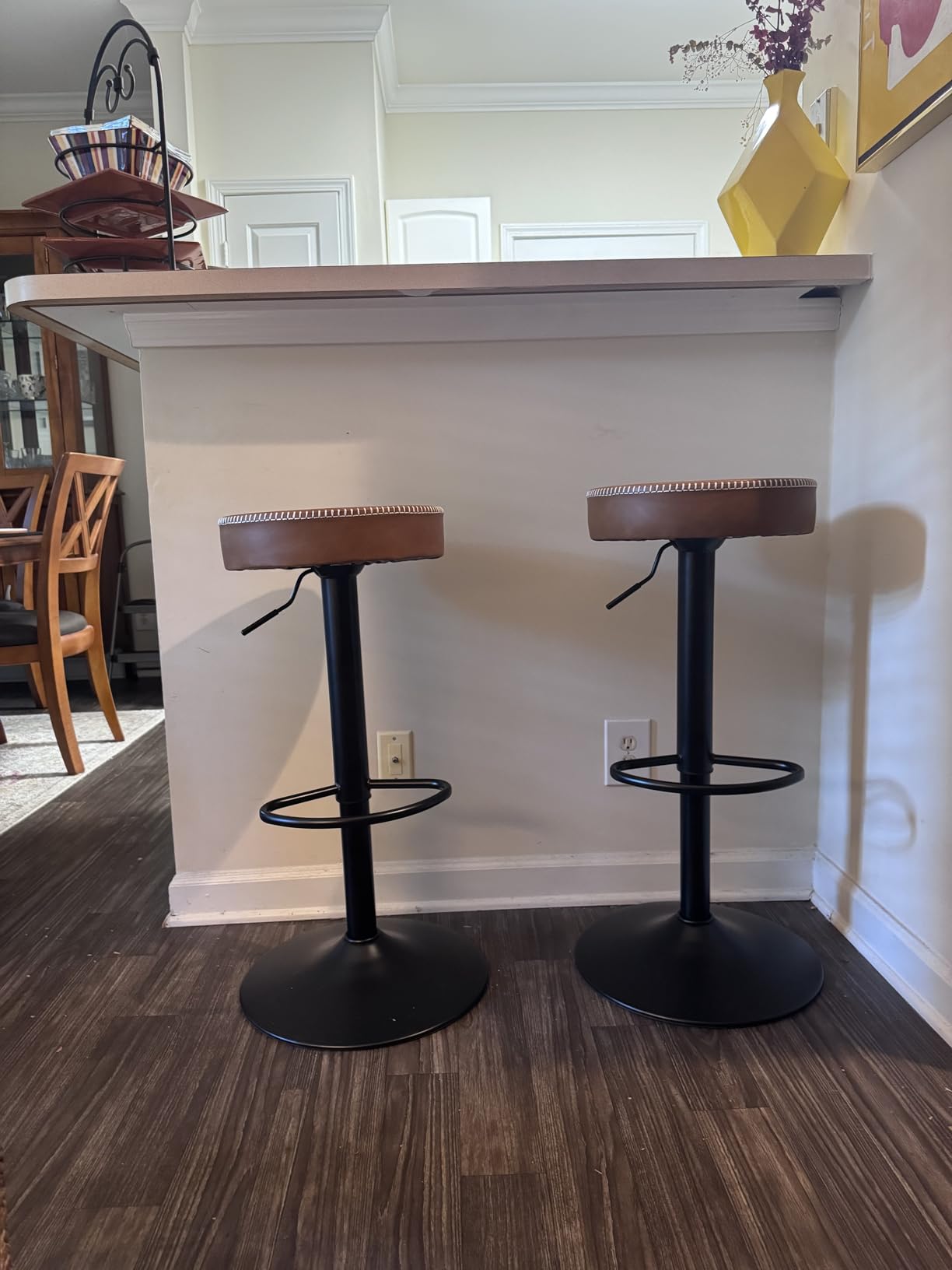 STOOLINK Tall Bar Stools Set of 2, Microfiber Leather Bar Height Stools customer photo 1