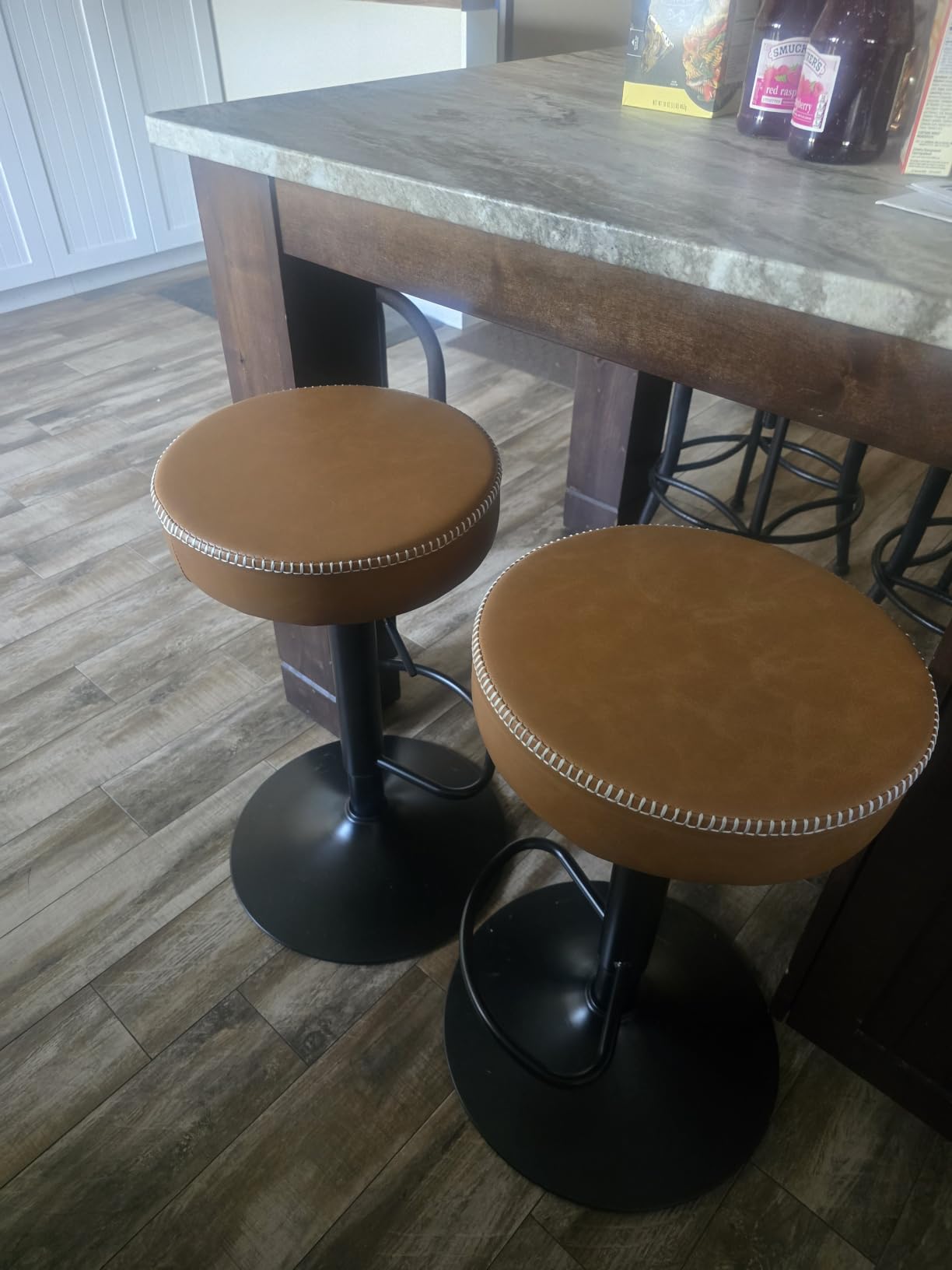 STOOLINK Tall Bar Stools Set of 2, Microfiber Leather Bar Height Stools customer photo 2