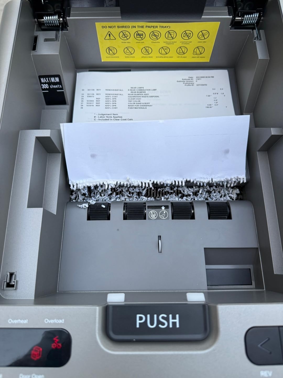 BONSEN 300-Sheet Auto Feed Micro Cut Heavy Duty Paper Shredder for Office customer photo 2