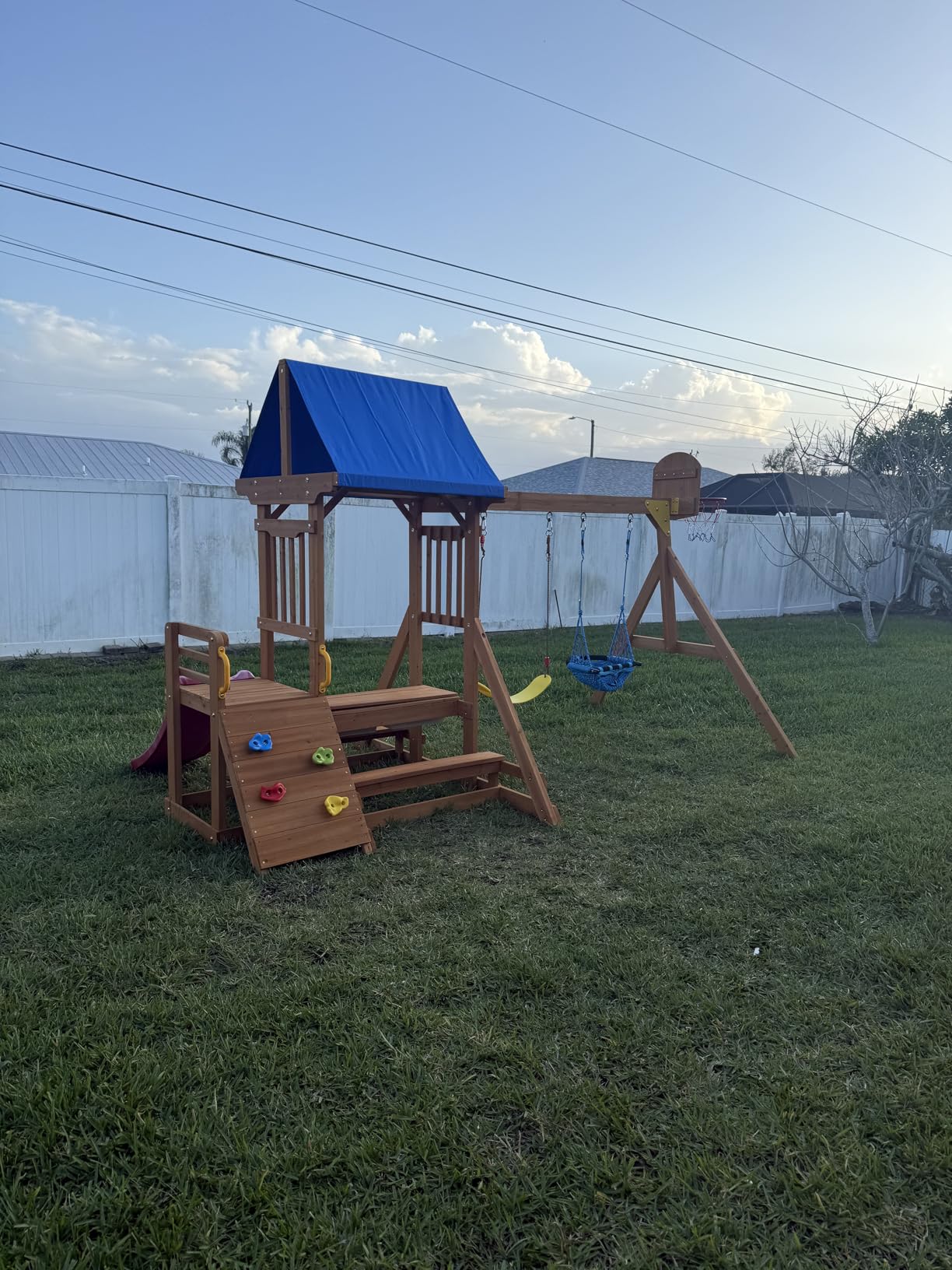 Wooden Little Playground Sets for Backyard, Outdoor Playset with Baby Swing customer photo 2