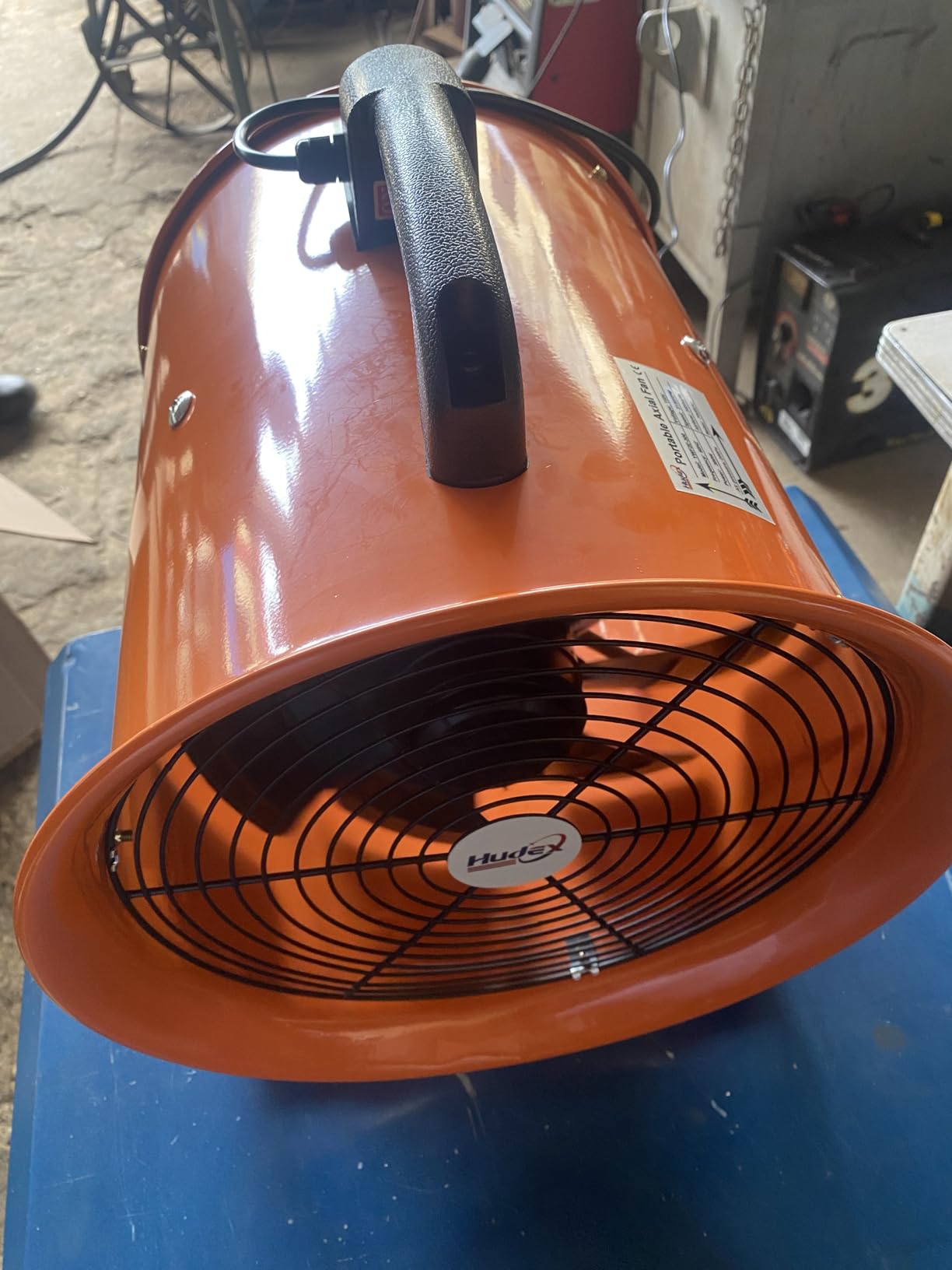 12-Inch High-Velocity Portable Utility Blower Fan, Industrial Exhaust Fan with 33ft Flexible Duct Hose, 3150 RPM Low-Noise Ventilator for Basements, Workshops, Warehouses, and Confined Spaces customer photo 2