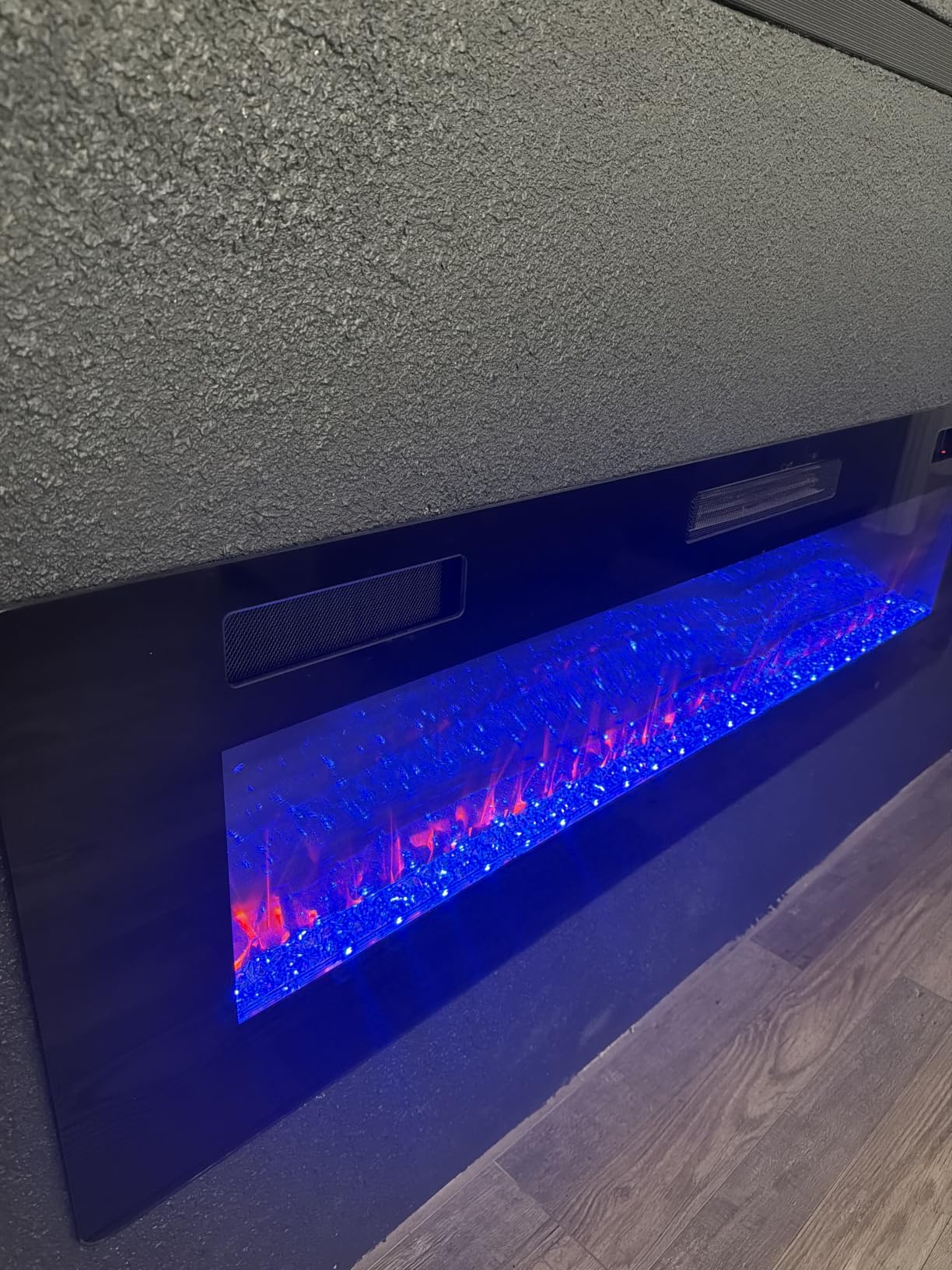43” Electric Fireplace Mantel Freestanding Electric Fireplace, Remote Control, Adjustable Led Flame, 750W/1500W Black customer photo 1