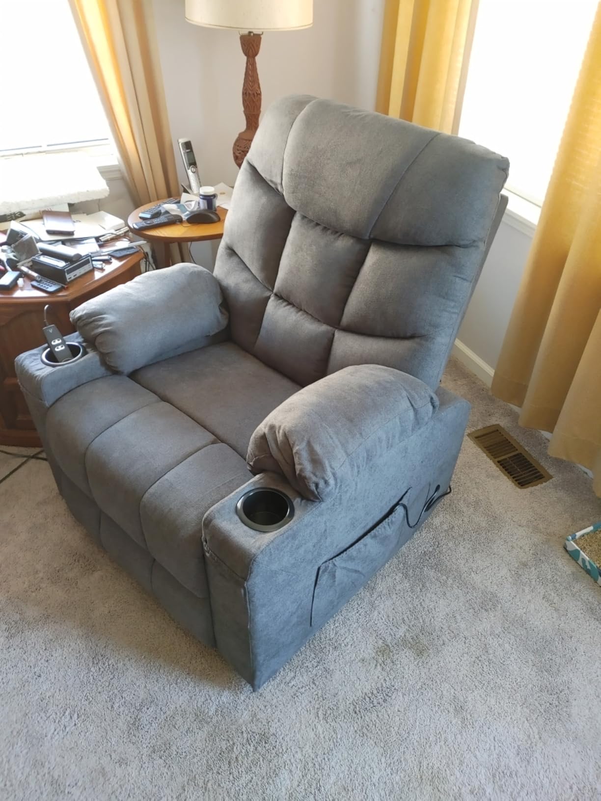 Esright Power Lift Recliner Chair for Elderly with Heat and Massage, Grey customer photo 2