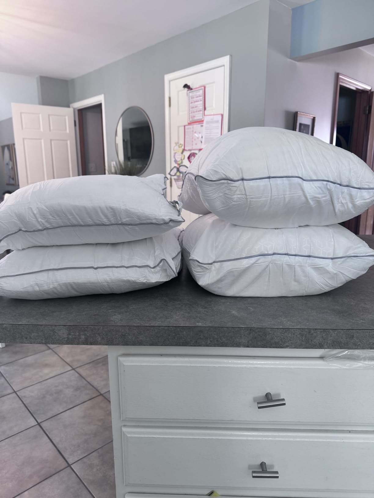 Sasttie Firm Pillows Queen Size Set of 2, Bed Pillows for Side, Back, and Stomach Sleepers - Oeko-Tex Certified Down Alternative Plump Filling - Hotel Quality and Machine Washable, 2 Pack customer photo 1