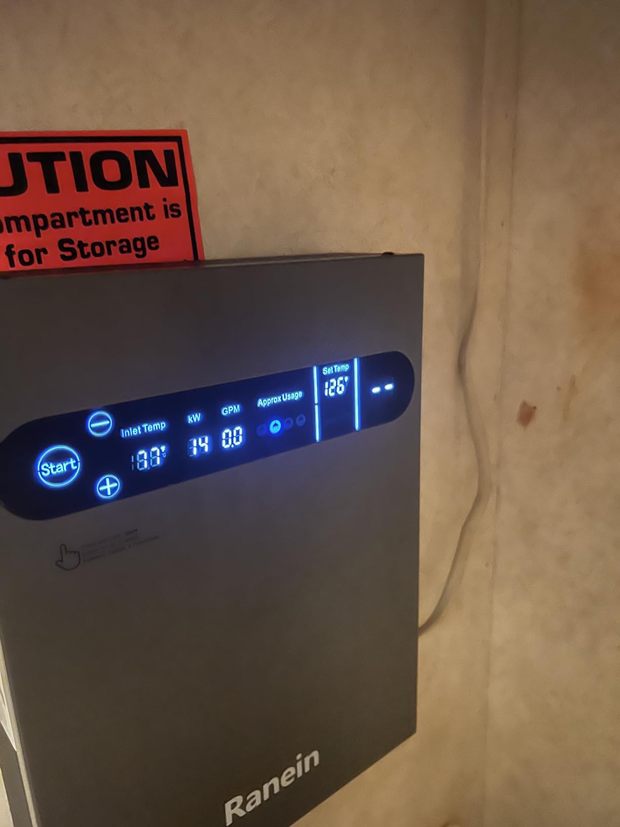 Ranein 13kW Tankless Electric Water Heater, Max 3.1 GPM, 240V, LED Display customer photo 1