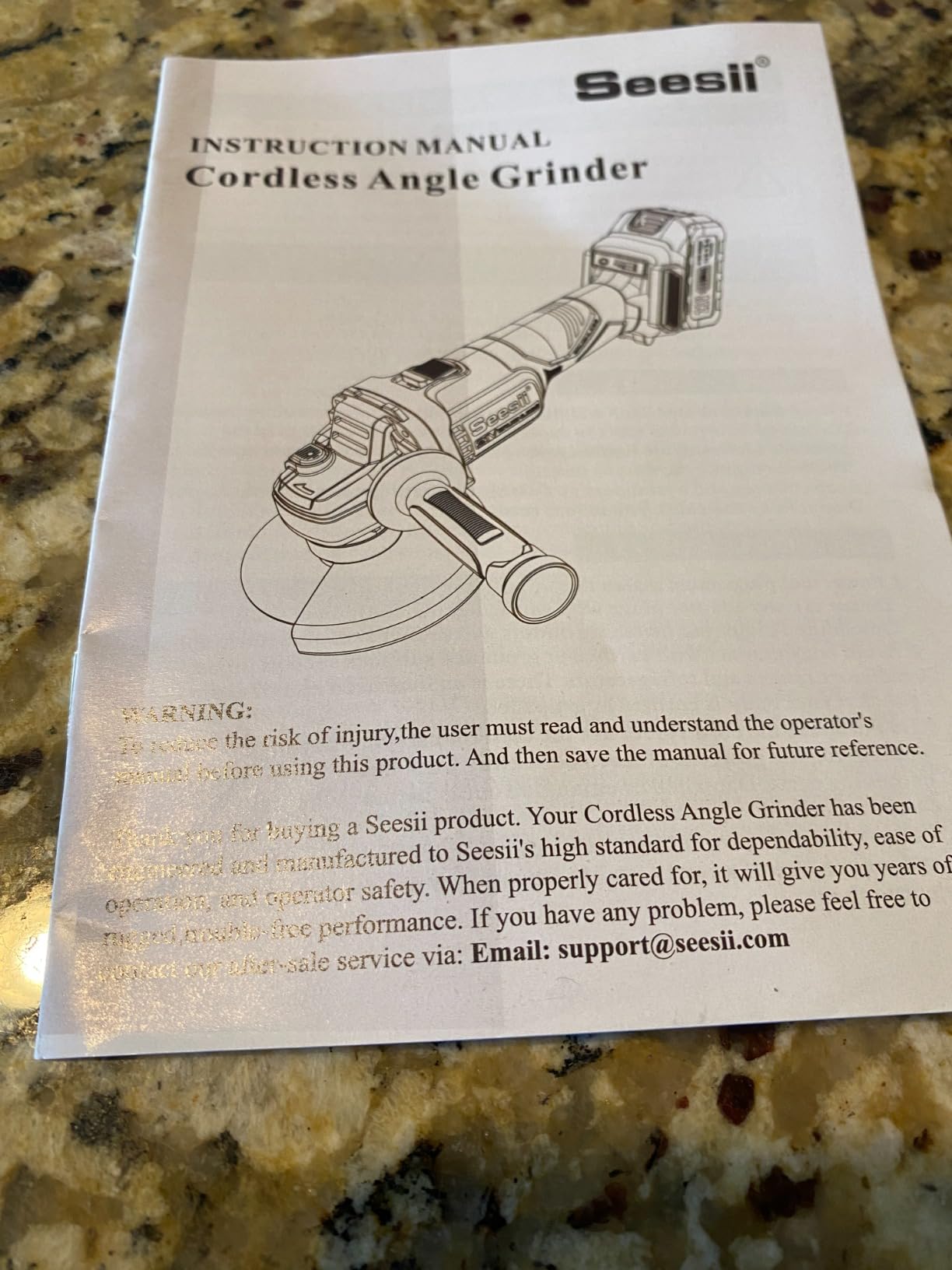 SEESII Cordless Angle Grinder 4-1/2 Inch, 10000RPM Brushless Motor customer photo 1