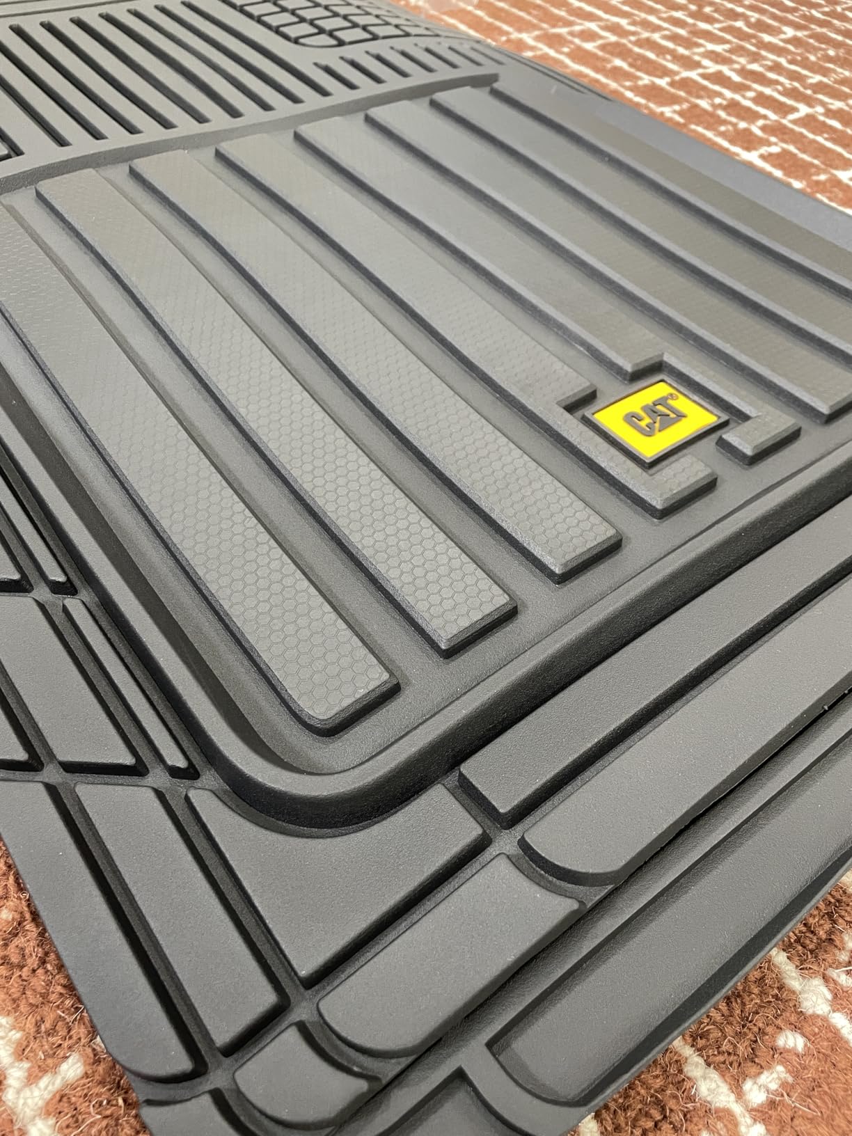 Cat® ToughLiner Heavy Duty Rubber Floor Mats & Cargo Trunk Liner for Car SUV Van Sedan, Beige - Trim to Fit, All Weather Deep Dish Automotive Floor Mat, Total Dirt Protection customer photo 2