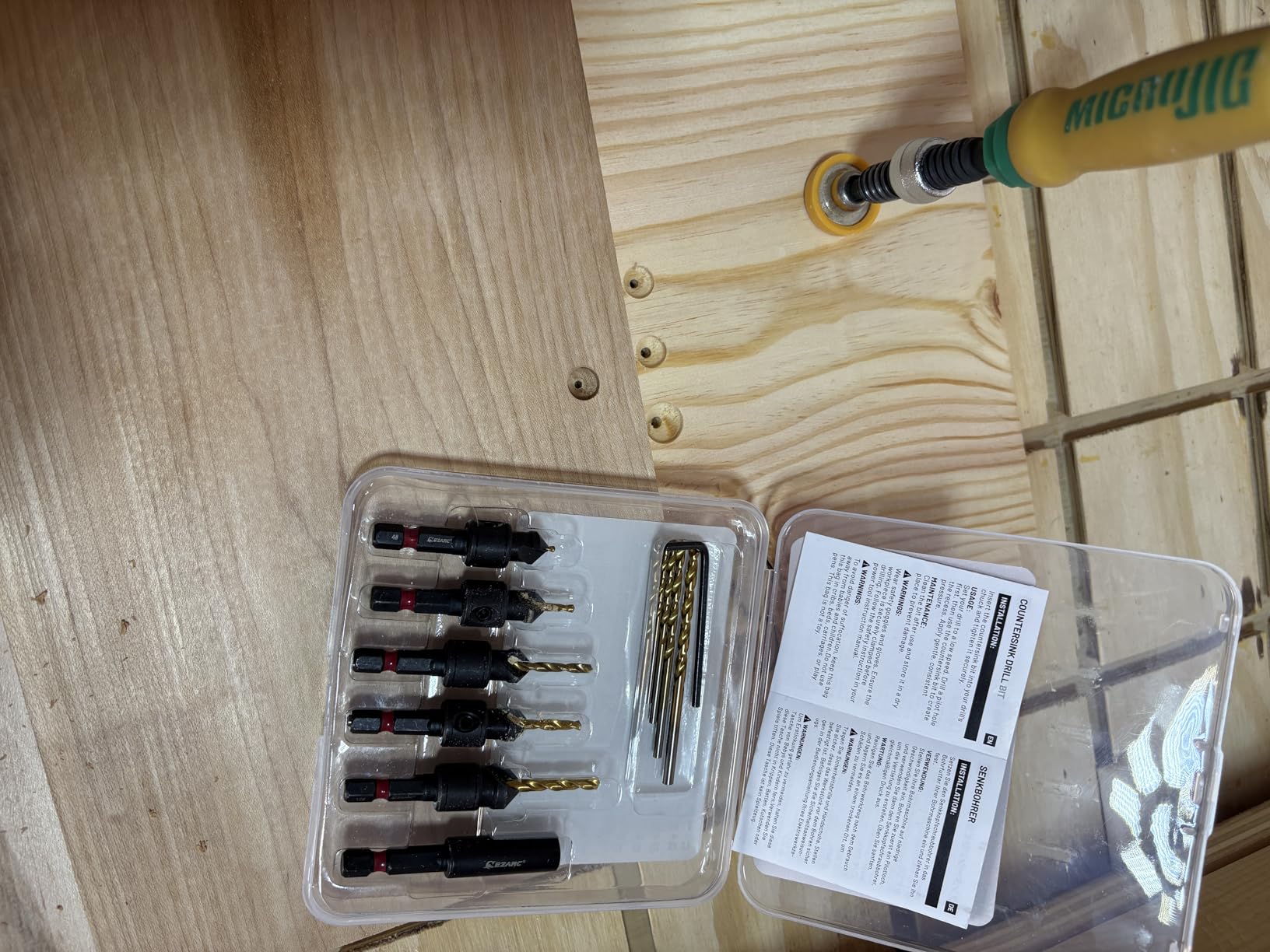 EZARC Countersink Drill Bit Set, 12PCS 2-Flute Adjustable Bits for Wood customer photo 2