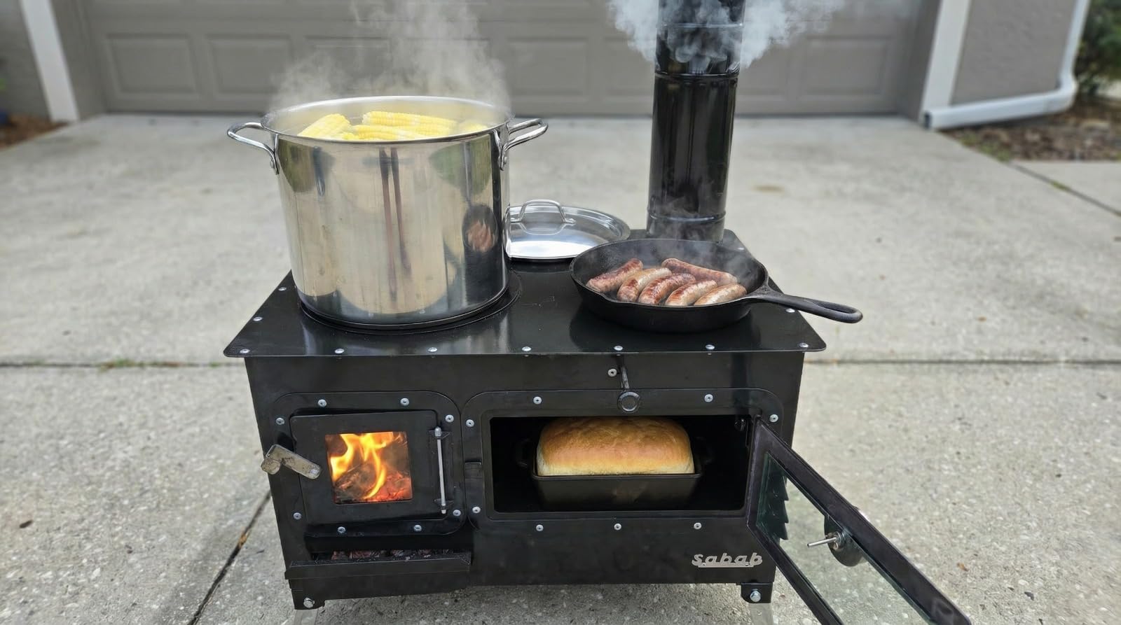 Trailblazer Cookstove – Wood Fired Stovetop with Oven for Off-Grid Living, Camping, RV, Hunting, Prepping, Emergency Heat & Cooking customer photo 2