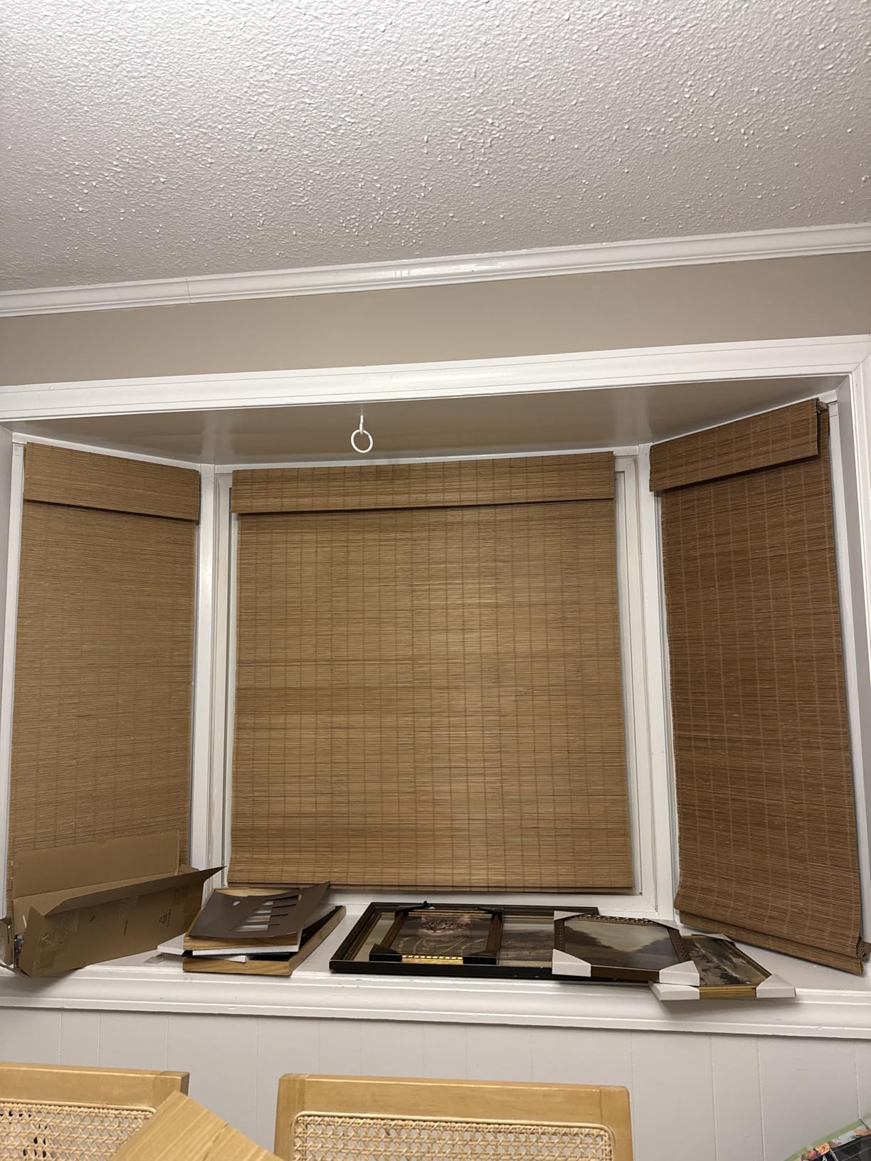 UNISHADES Blackout Cordless Bamboo Roman Shades 34 3/4×64 in Penang Teak customer photo 1