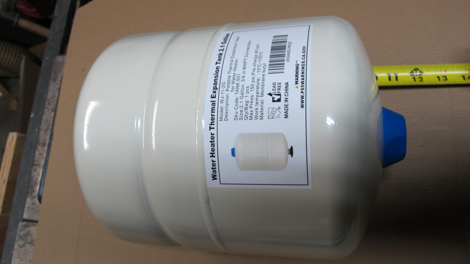 1PC EFIELD Water Heater Expansion Tank, 2.1 Gallon, 3/4 in MNPT Connection customer photo 1