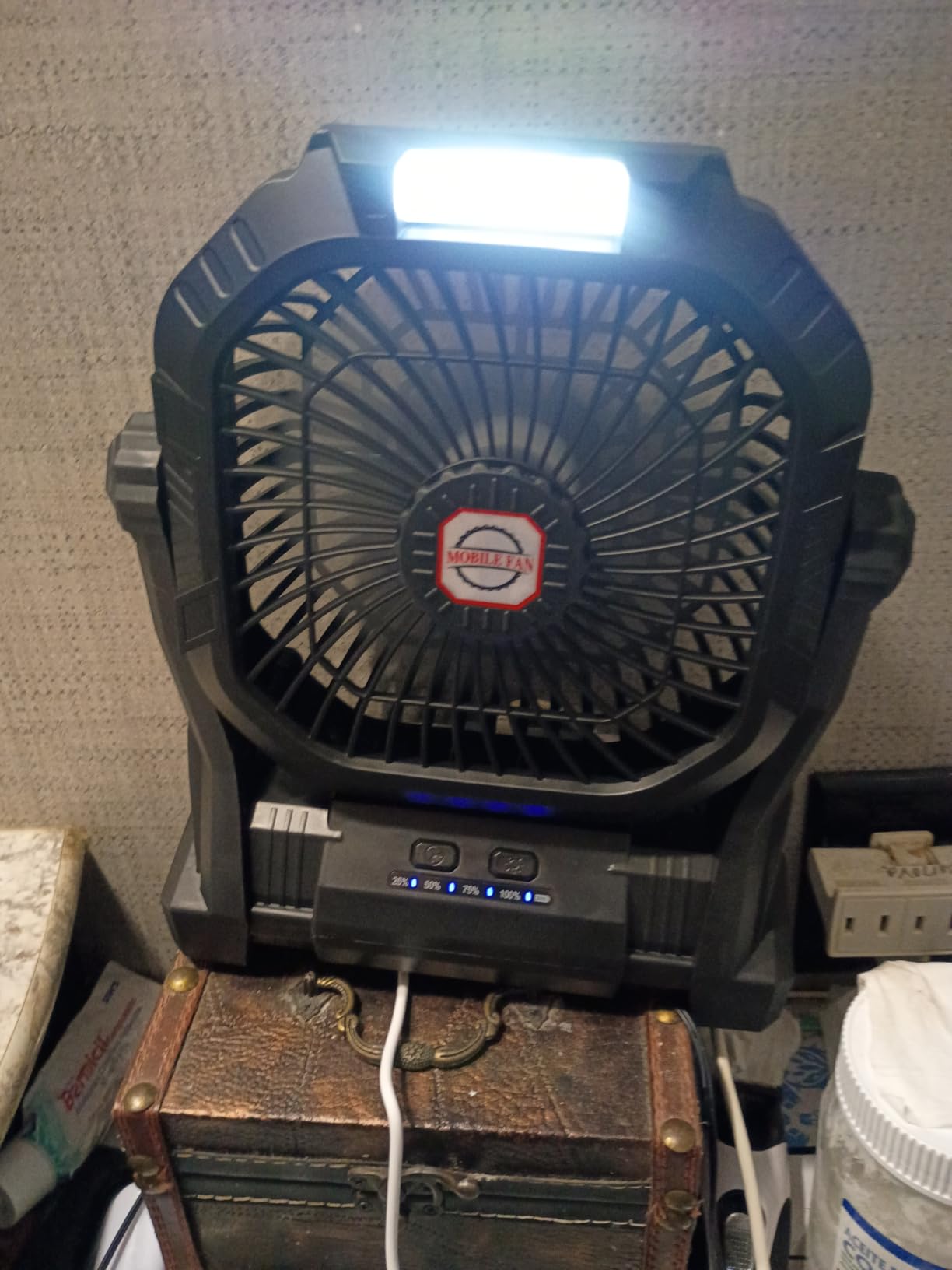 Camping Fan Rechargeable, 20000mAh Battery Powered Portable Fan with LED Light & Hook, 4-Speed 270° Adjustable, Camping Essentials for Tent, Travel, Car, Outdoor, Indoor, BBQ, Fishing, Jobsite customer photo 1
