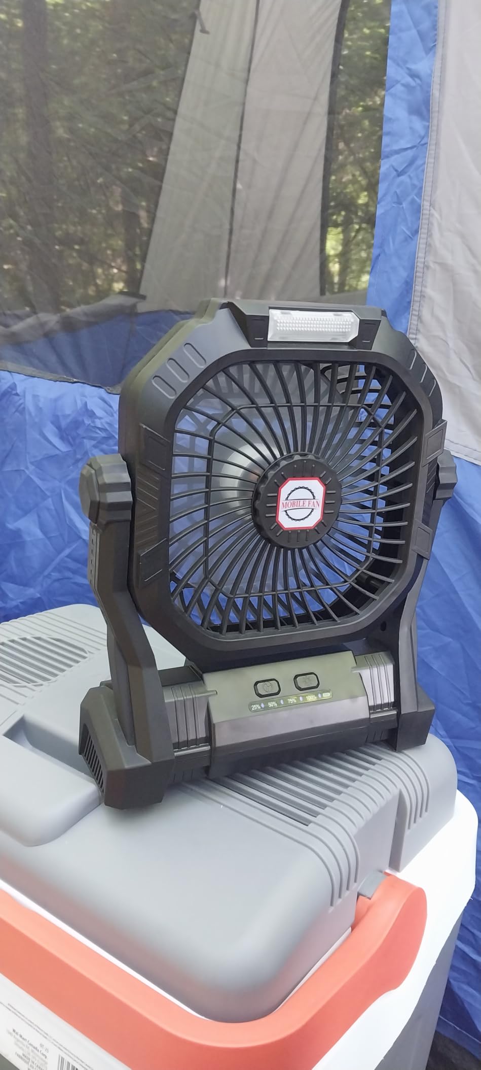 Camping Fan Rechargeable, 20000mAh Battery Powered Portable Fan with LED Light & Hook, 4-Speed 270° Adjustable, Camping Essentials for Tent, Travel, Car, Outdoor, Indoor, BBQ, Fishing, Jobsite customer photo 2