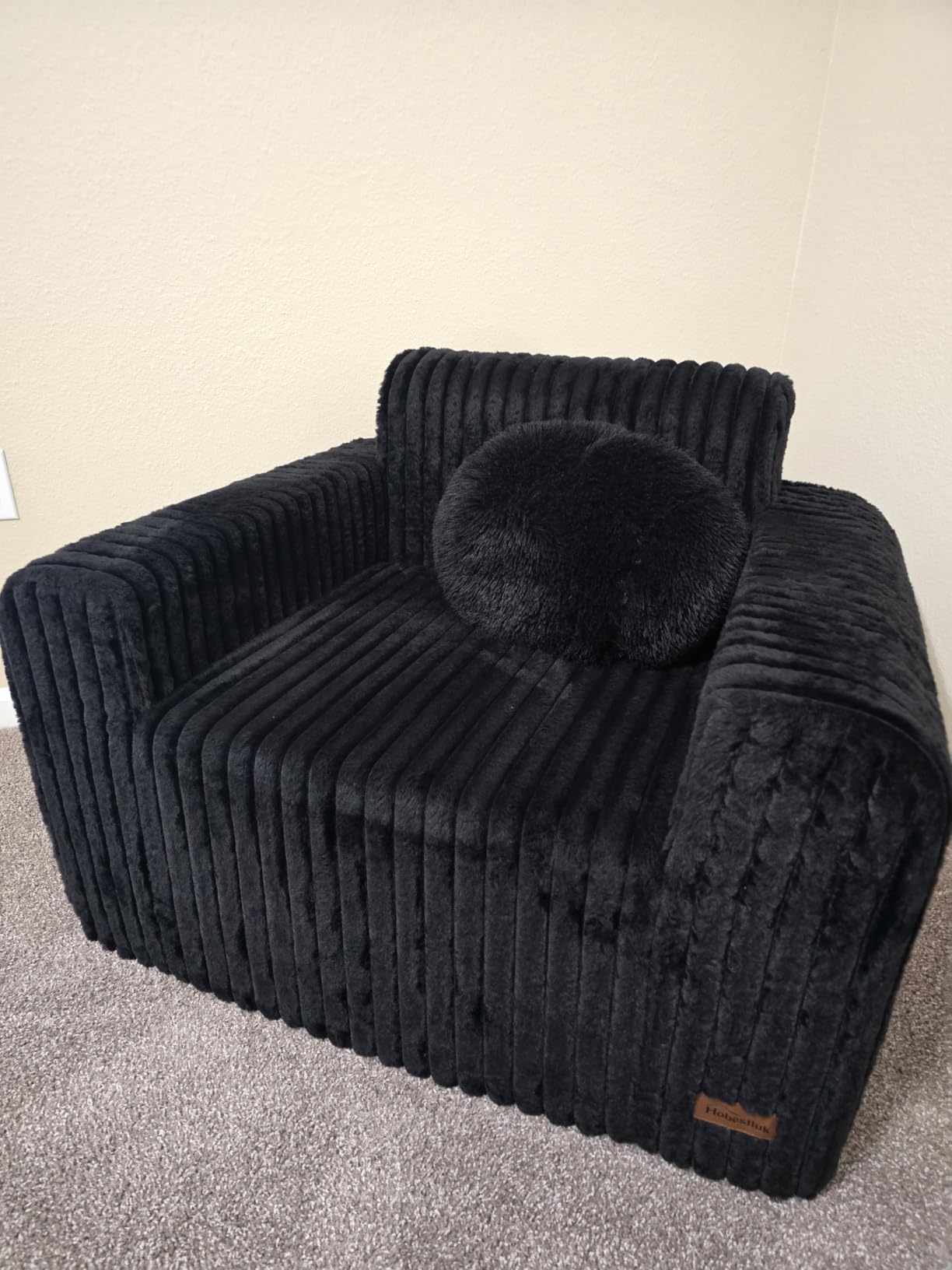 Hobestluk 2-Seater Foam Sofa with Pillows Comfy Couch for Small Spaces customer photo 2