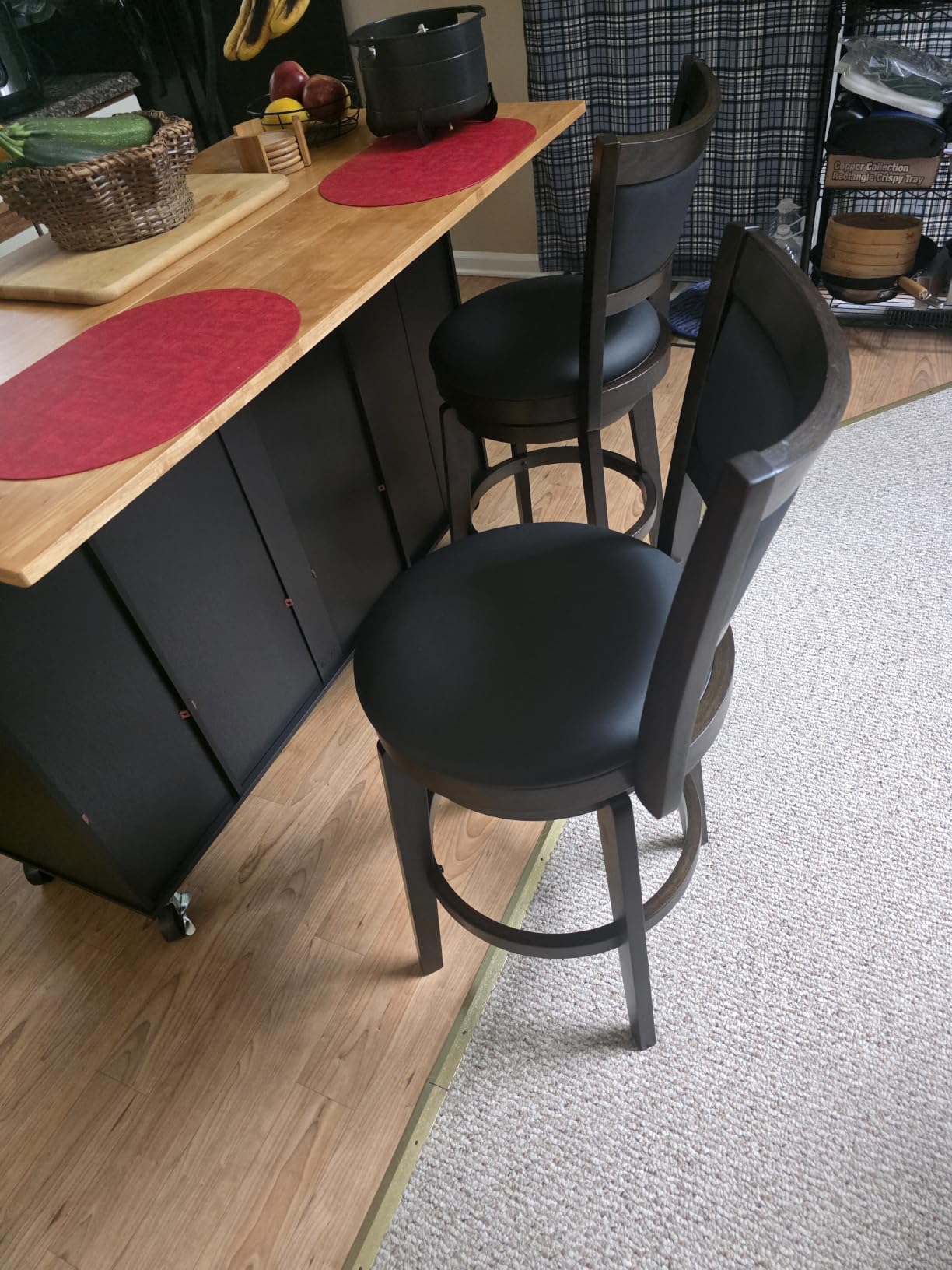 PrimeZone Swivel Bar Stools Set of 2, 34 Inch Extra Tall Bar Height customer photo 1