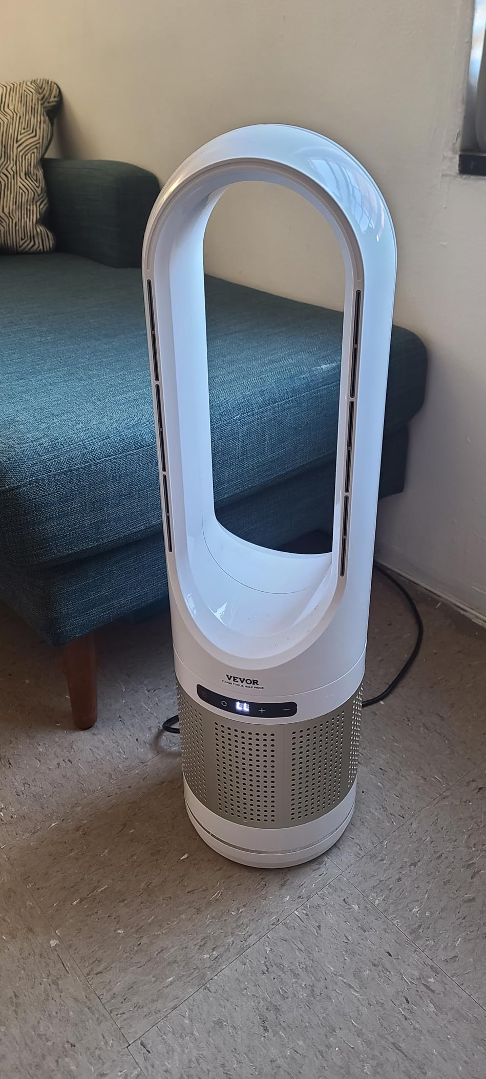 VEVOR Tower Fan Bladeless, 16.4ft/s Velocity Floor Fan for Cooling Effect, 80° Oscillating 8-Speed Fans, 8H Timer, Standing Fans with H13 HEPA Filtration, Remote Control & Air Purification Mode customer photo 2