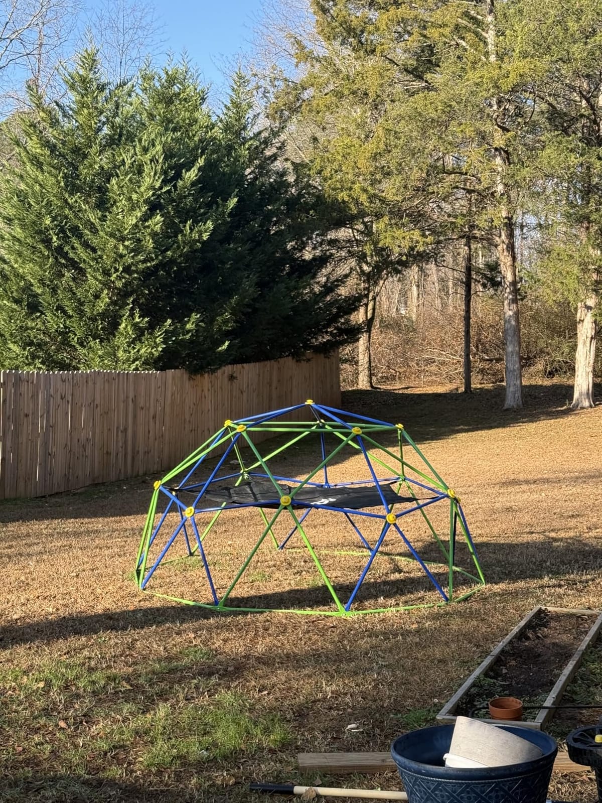 GVDV 10 FT Climbing Dome with Hammock, Jungle Gym for Kids, Green & Blue customer photo 2