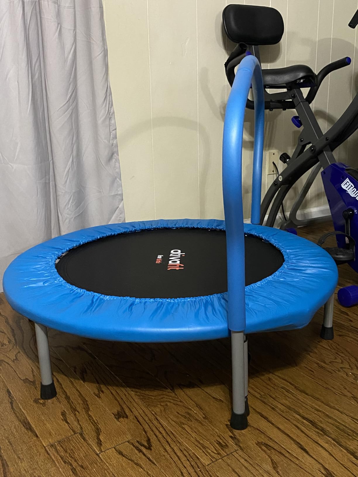 Ativafit 36inch Elastic Band Big Handle Toddler Trampoline for Kids Ages 2-6 Indoor Outdoor Mini Trampoline with Safety Padded Cover Fun for Kids customer photo 1