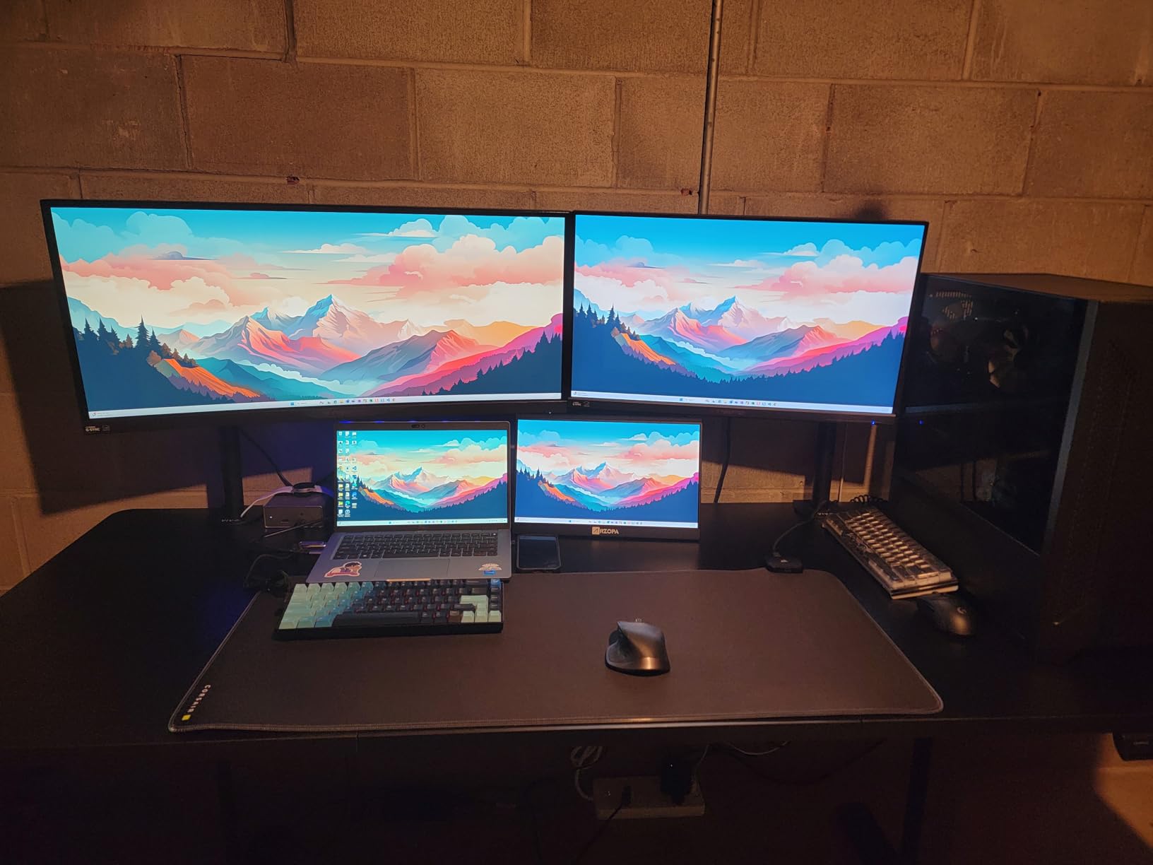 HUANUO 71 x 30 Inch Large Electric Standing Desk, Brushless Motor, Vintage customer photo 2