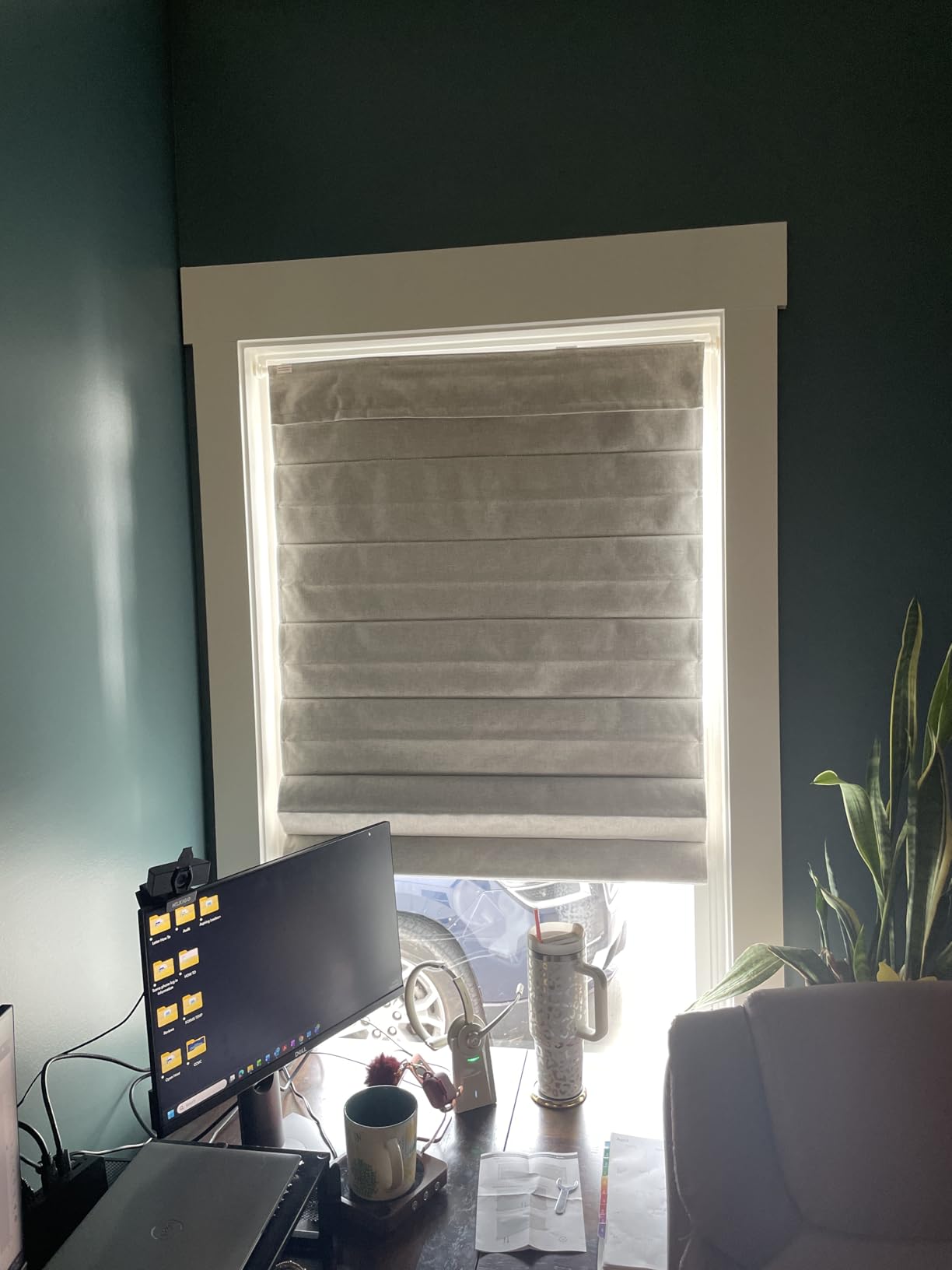 LazBlinds No Drill Roman Shades, Blackout, 34
