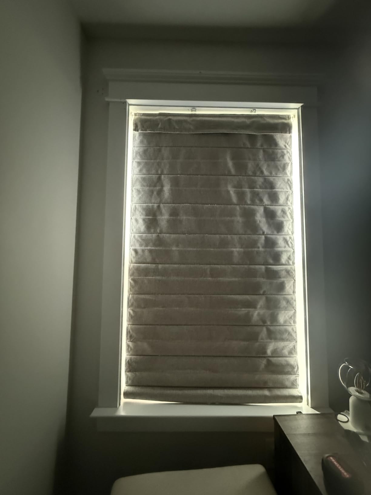 LazBlinds No Drill Roman Shades, Blackout, 34