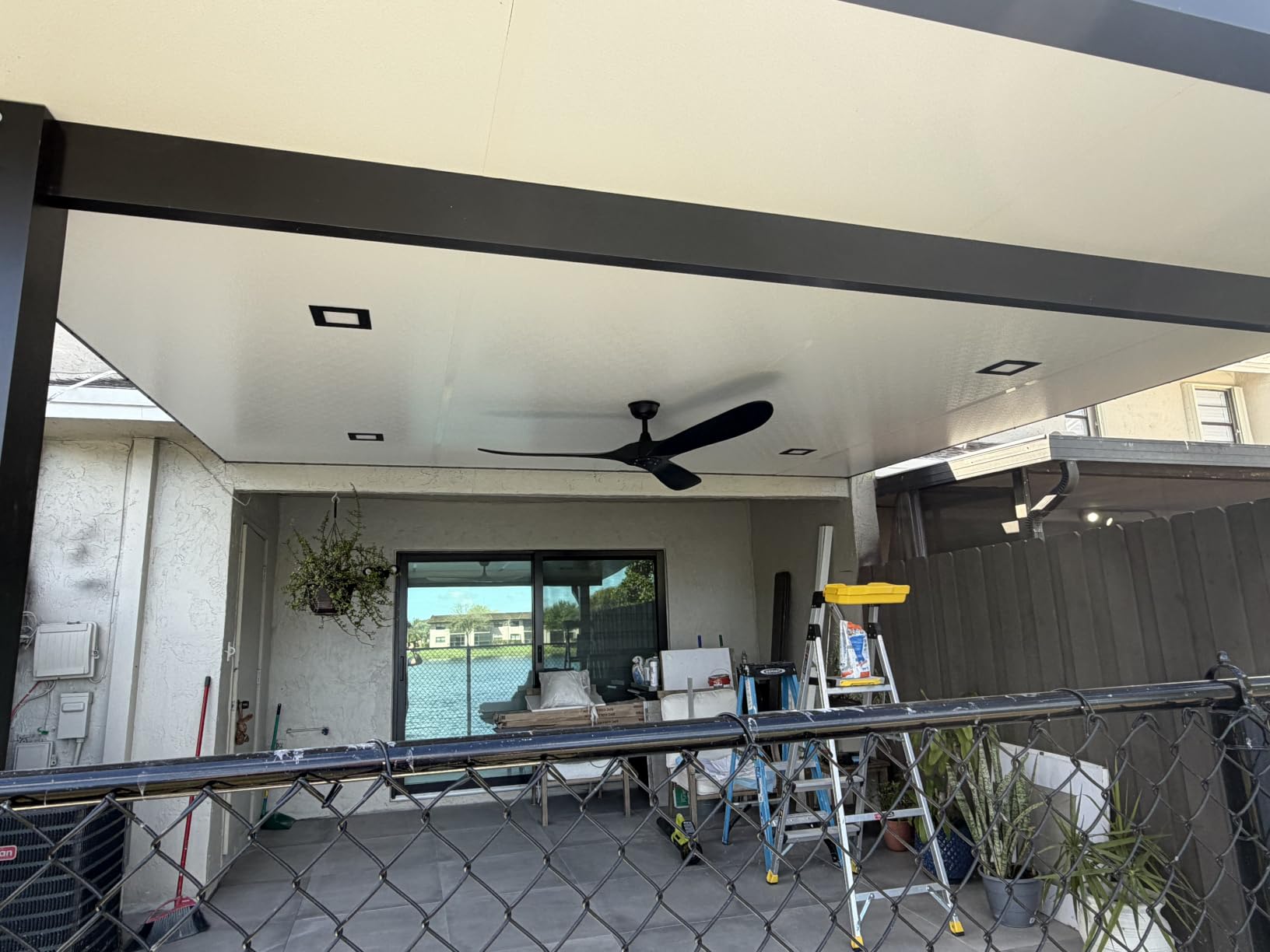 Ceiling Fans No Light, 84 Inch Extra Large Ceiling Fan with Remote, 3 Wood Blades DC Motor, High CFM,Propeller Outdoor Ceiling Fan for Patios Bedroom,Deep Walnut customer photo 2