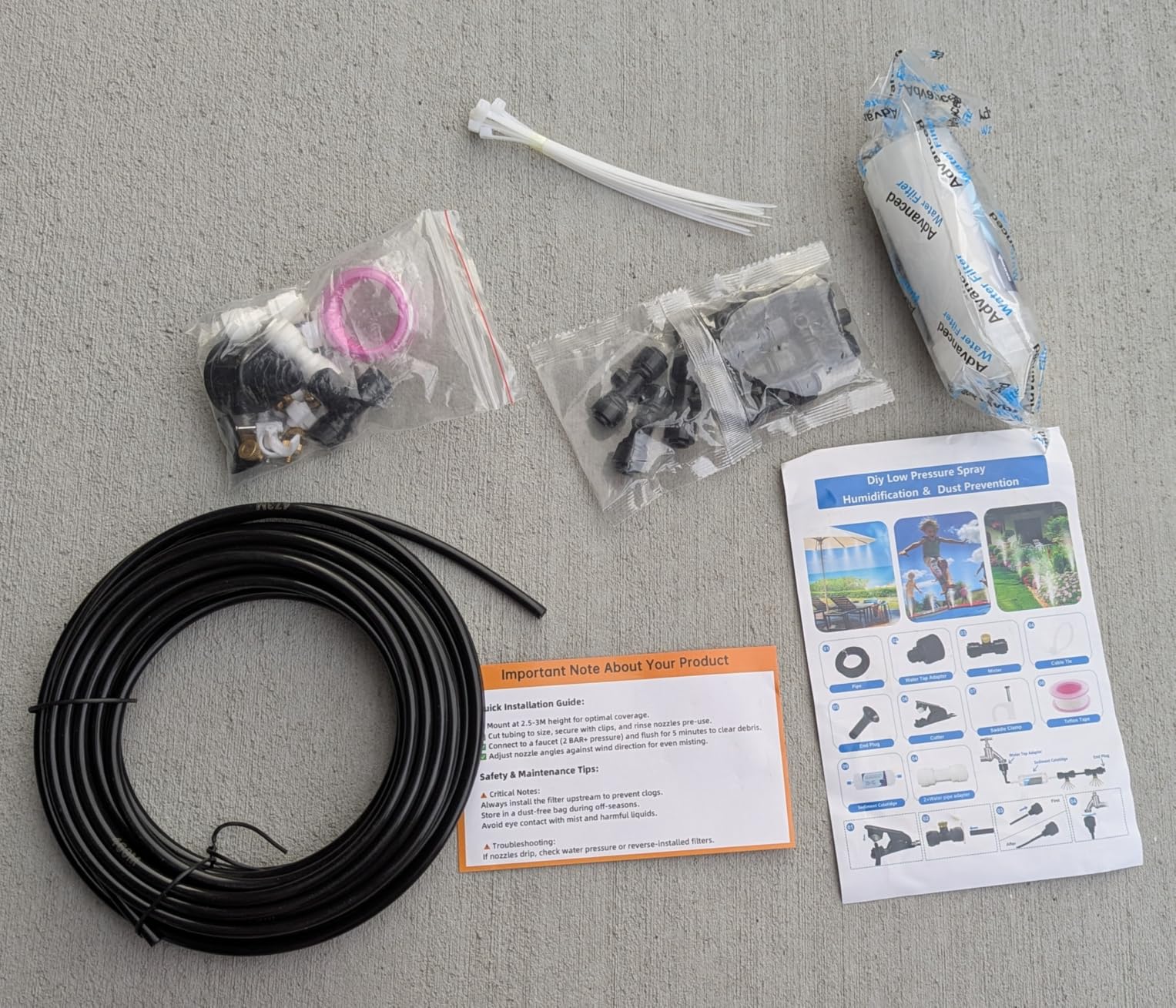 Funpynani 50FT Outdoor Misting Cooling System‌ - Patio Garden Kit with ‌Brass Nozzles & UV Tubing‌, DIY Install for ‌Pool, BBQ, Greenhouse‌, Water-Saving High Pressure Cooler customer photo 2