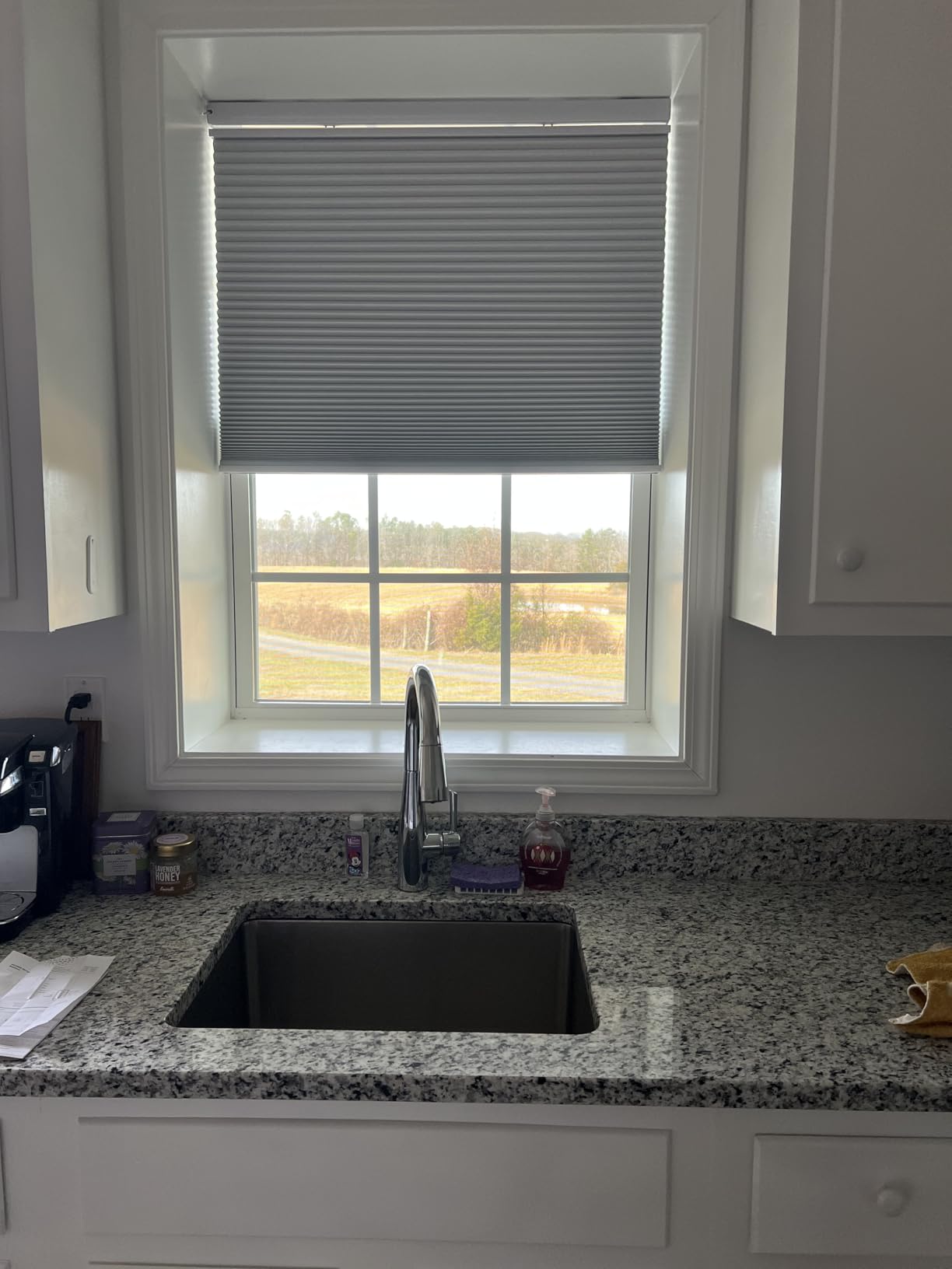 Motorized Top Down Bottom Up Cellular Shades, Smart Electric TDBU Honeycomb Blind with Remote, Blackout or Light Filtering Fabric, Automatic Cellular Shade for Home and Office Indoor Window customer photo 1