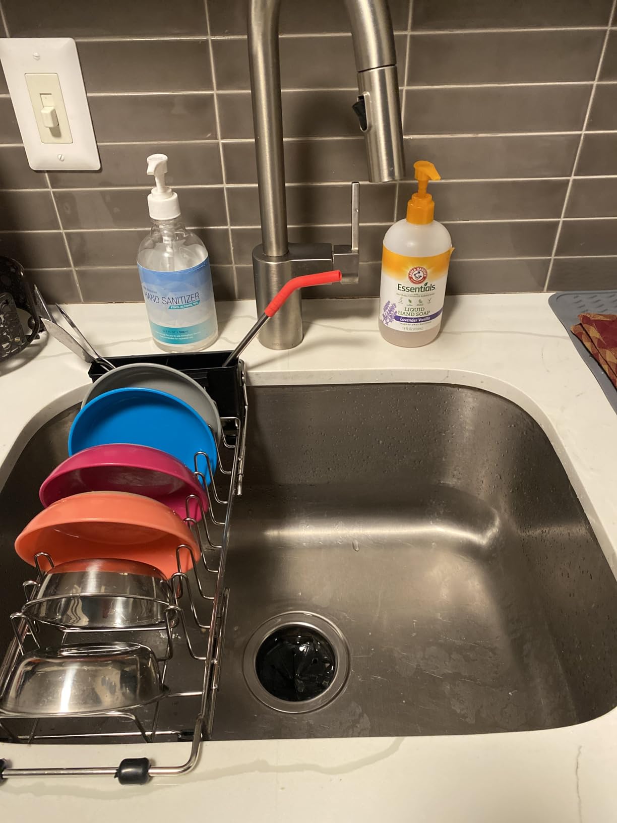 GSlife Small Sink Dish Drying Rack - Stainless Steel in Sink Dish Rack for RV Camper, Expandable Kitchen Counter Drainer with Utensil Holder, 13.2''-19.1