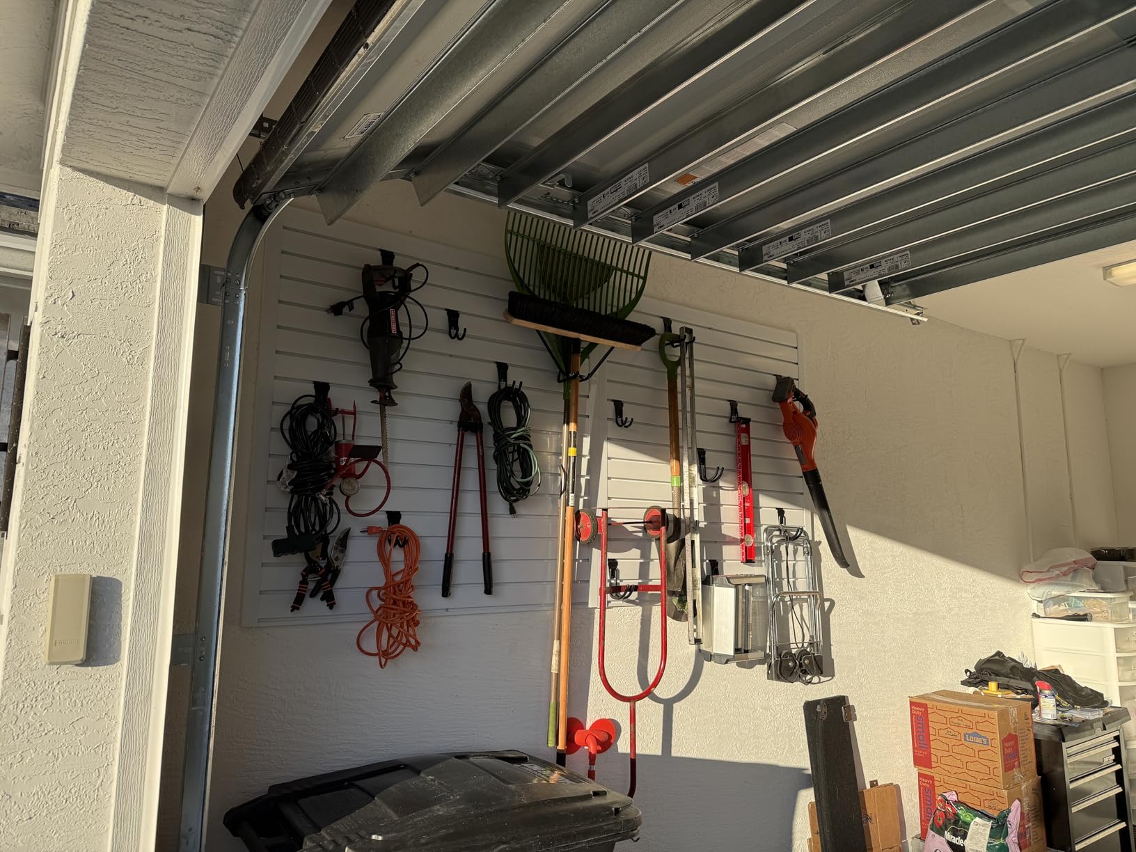 Ezlaino Slatwall 4 FT x 8 FT, PVC Slat Wall Paneling Garage Wall Organizer customer photo 1