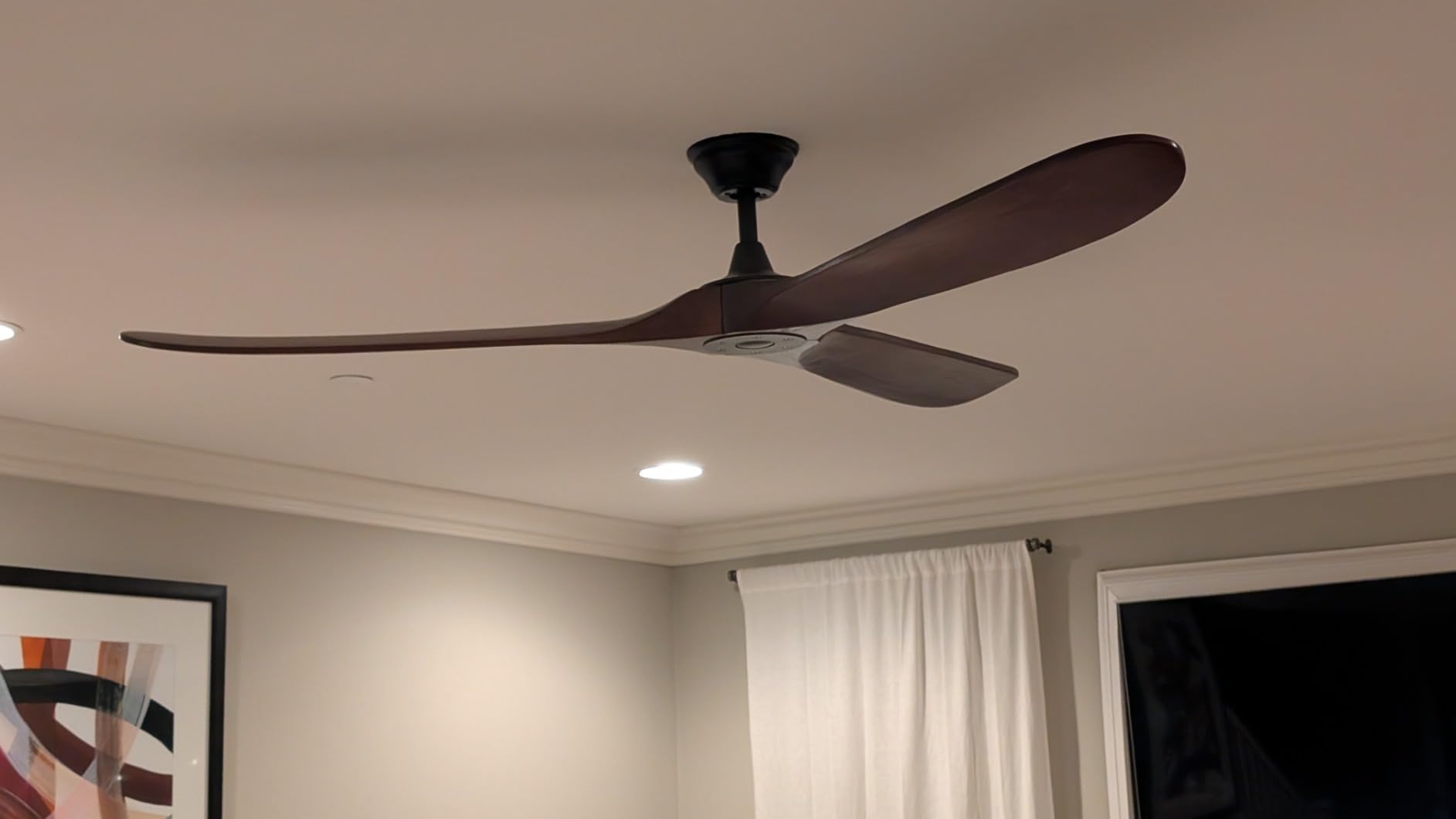 60 Inch Black Outdoor Ceiling Fan for Patios No Light Damp Rated, High CFM customer photo 1