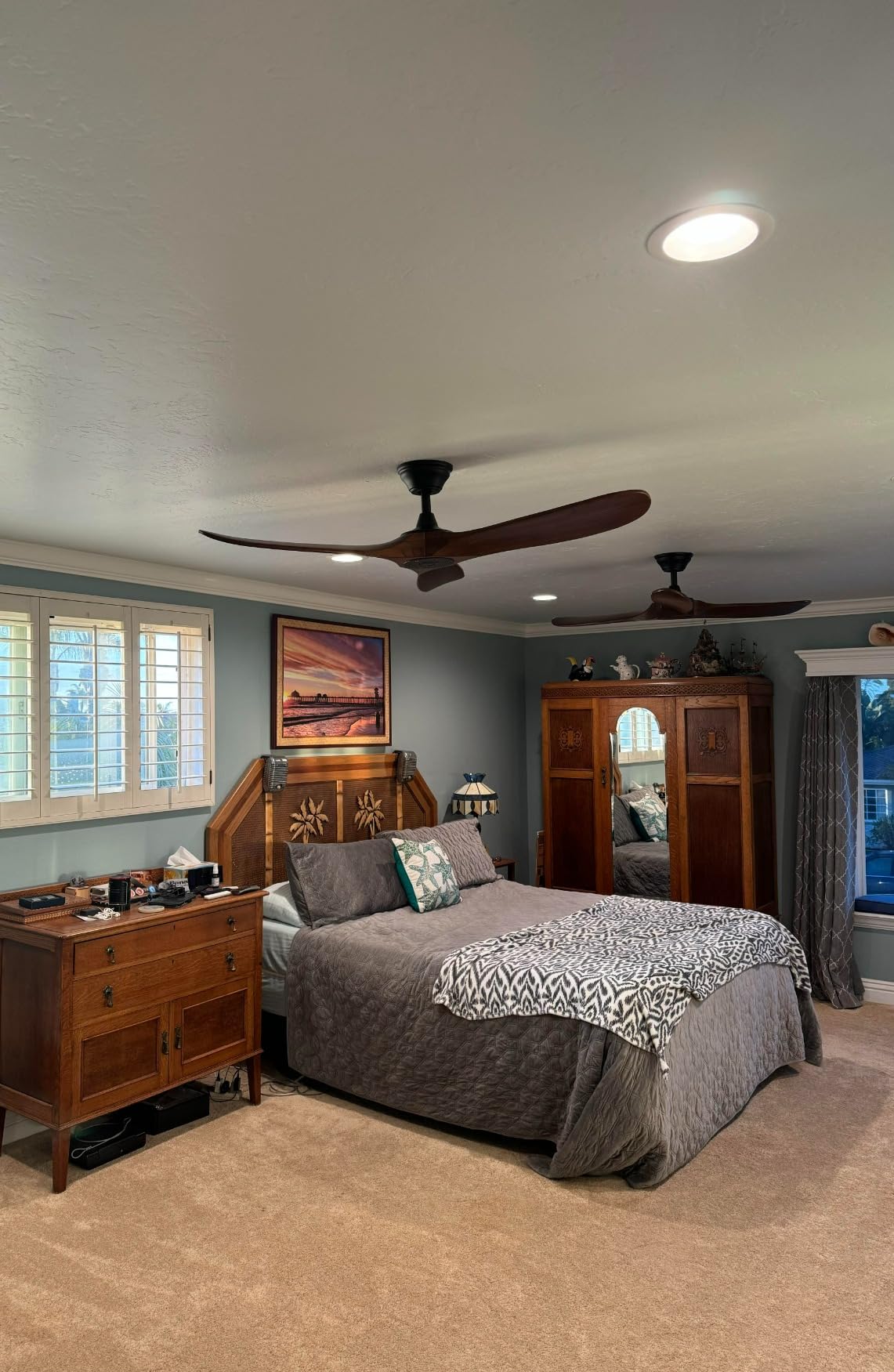 60 Inch Black Outdoor Ceiling Fan for Patios No Light Damp Rated, High CFM customer photo 2