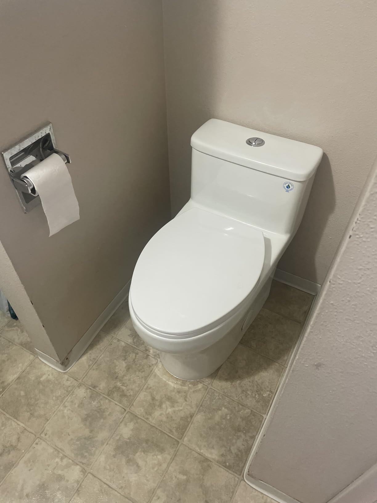Elongated One Piece Toilet with Comfort Chair Seat ADA Height 17.33