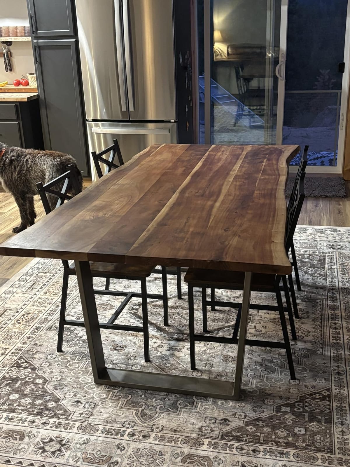 MAHANCRIS Dining Chair Set of 4, Rustic Wooden Kitchen Chairs with Backrest, Farmhouse Dining Chairs for Kitchen, Industrial Style Chair with Metal Frame, Easy Assembly, Rustic Brown TBHR1001S4 customer photo 1
