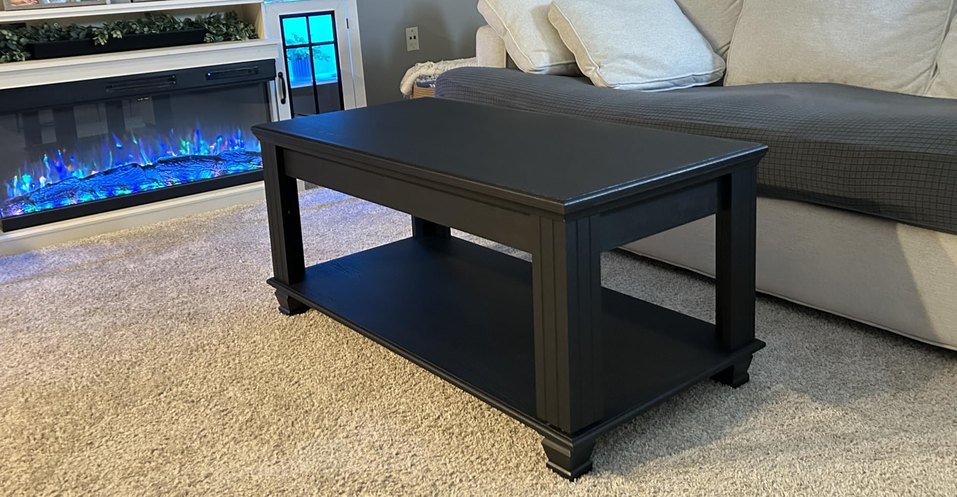 SAVOR LIFE Farmhouse Coffee Tables for Living Room, Walnut customer photo 1