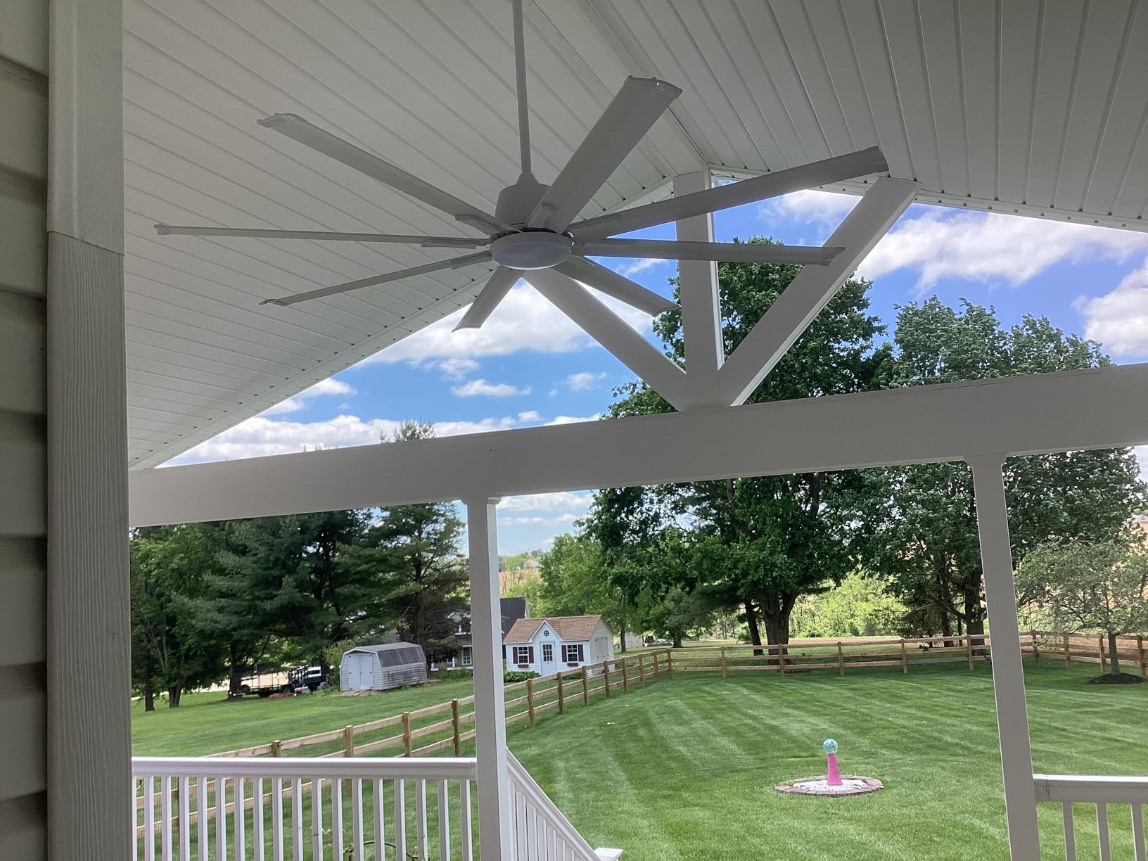 72Inch Black Smart Ceiling Fan with Light and Compatible with Alexa or APP Remote customer photo 1
