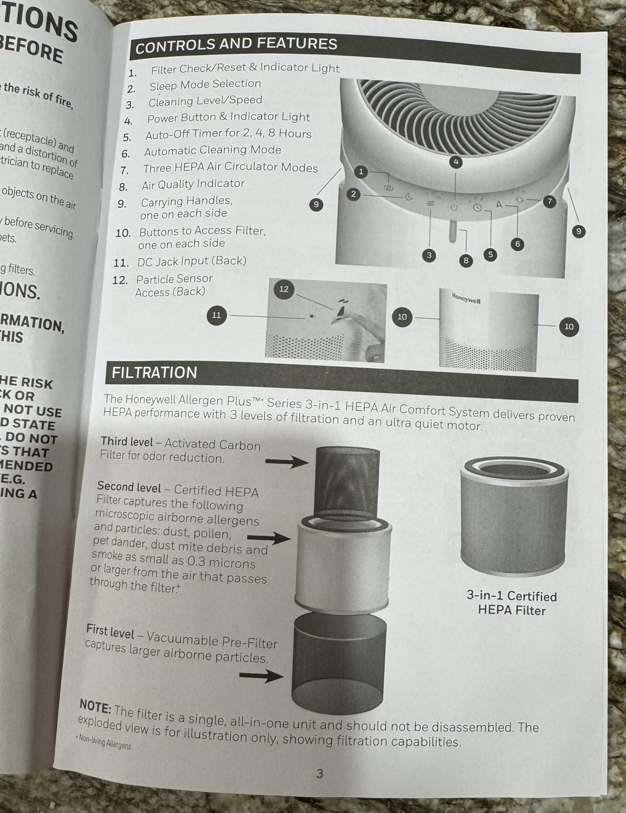 Honeywell Allergen Plus 3-in-1 HEPA Fan Air Purifier, Circulator, Black customer photo 1