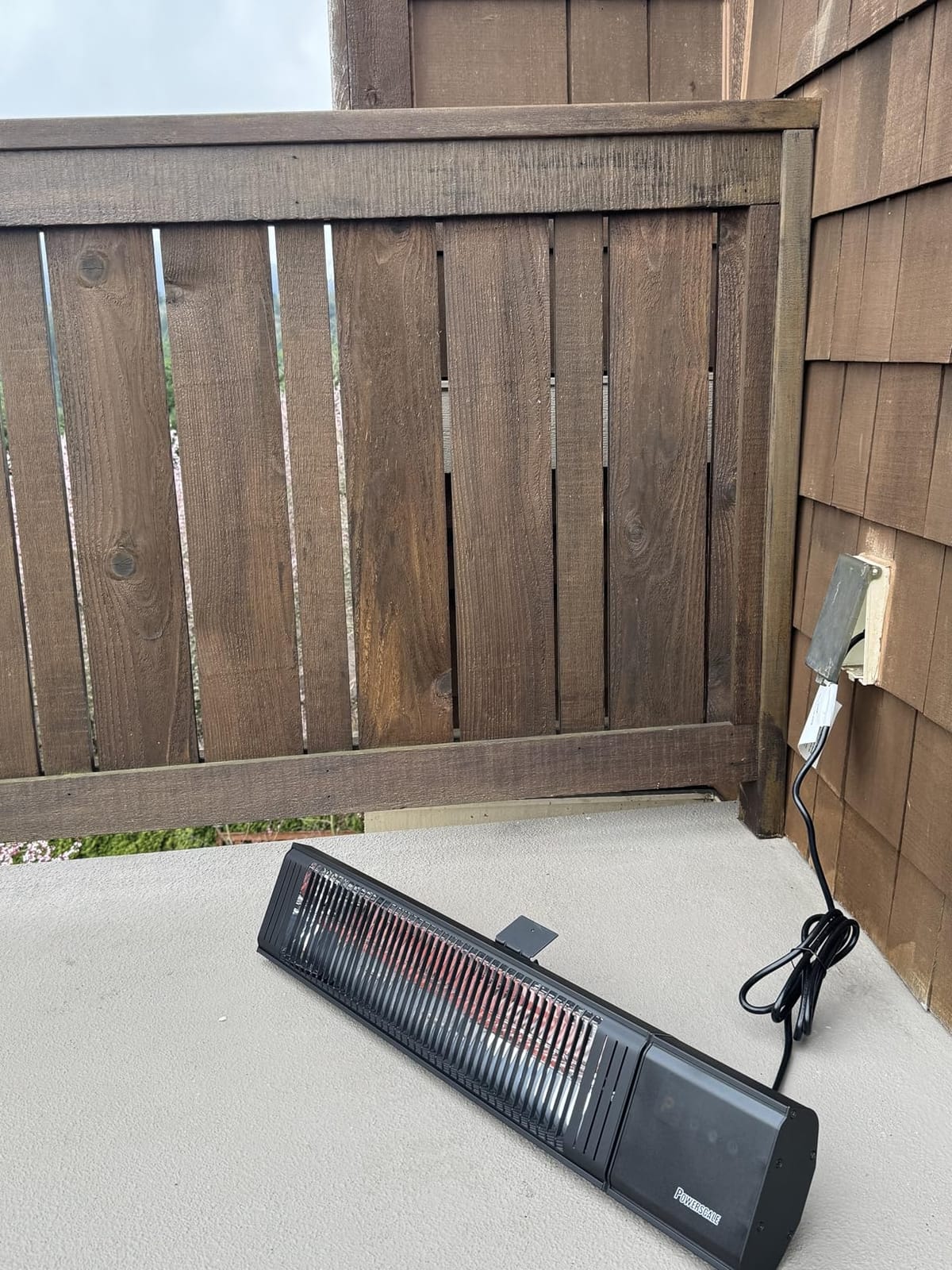 Powerscale 1500W Electric Patio Heater, IP65 Waterproof, Remote, Fast Heating, 4 Heat Levels, 24H Timer & Memory Function, Wall Mounted Indoor/Outdoor Heater for Patio, Garage, Backyard, Black customer photo 1